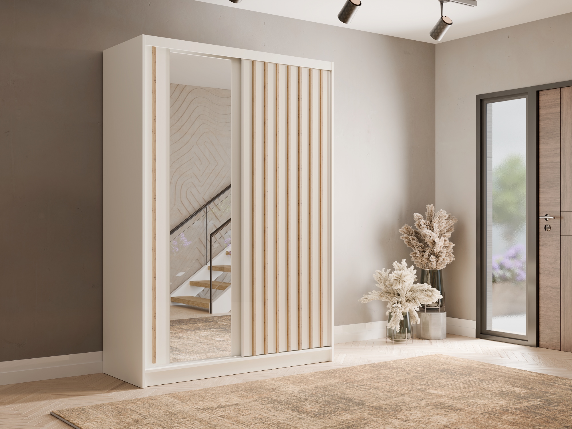 Home affaire »VILLEFRANCHE modern mit viel Stauraum, Fächer & Kleiderstange, Spiegel« Garderobe in 3 Breiten (155, 205, 248 cm), erhältlich in 3 Farben