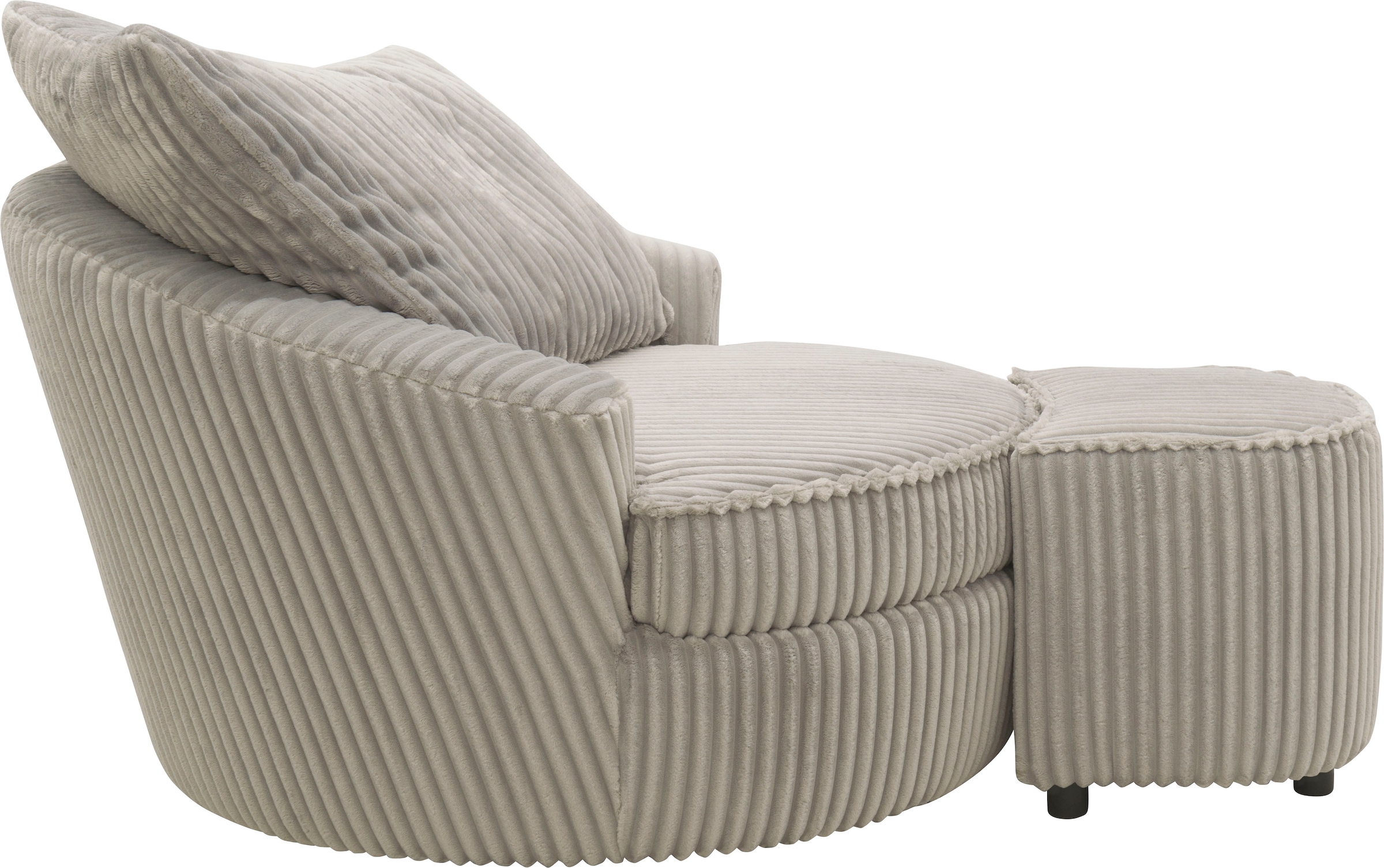 INOSIGN Polsterhocker »AMECA, Hocker, Fußhocker 52 x 47 x 46 cm (BxTxH)«, (1 St.), mit Mega-Cordstoff, sichelförmig