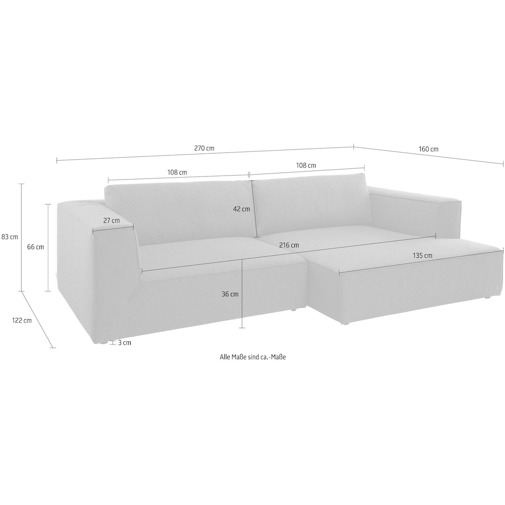 TOM TAILOR HOME Ecksofa »Big Cube Style«, (2 St.)