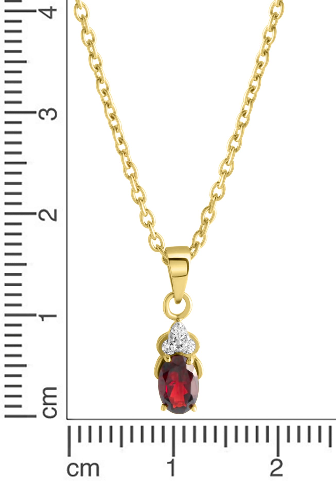 Firetti Kette mit Anhänger »Schmuck Geschenk Silber 925 Halsschmuck Halskette Ankerkette«, mit Granat, Zirkonia (synth.)
