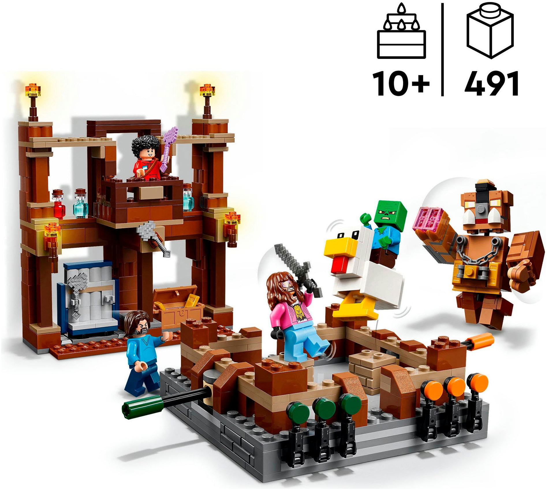 LEGO® Konstruktionsspielsteine »Waldanwesen mit Boxring (21272), LEGO® Minecraft«, (491 St.), Made in Europe