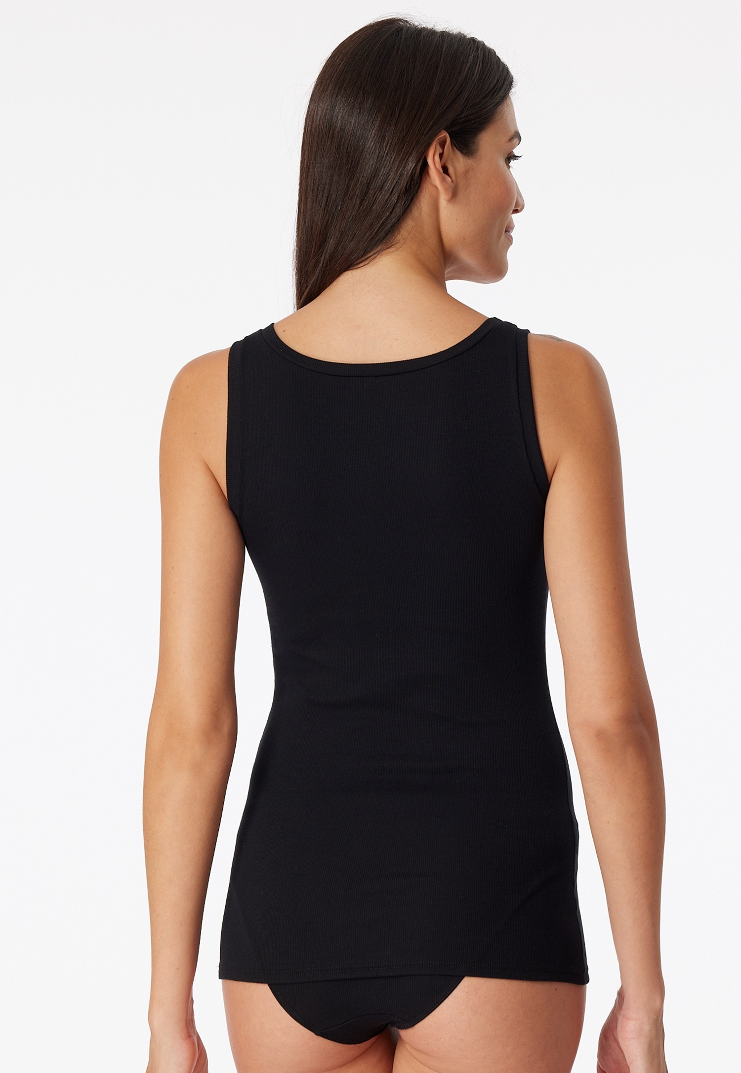 Schiesser Tanktop »Pure Rib« tiefer Rundhals-Ausschnitt, elastisch, breite Träger