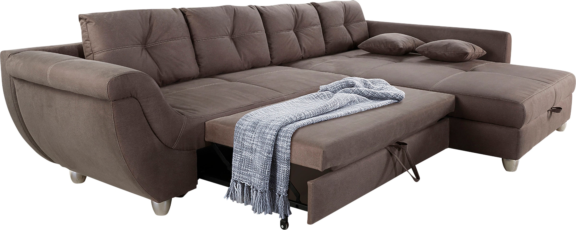 Jockenhöfer Gruppe Ecksofa »Maranello L-Form, B: 330 cm« mit Bettfunktion, Bettkasten & Zierkissen