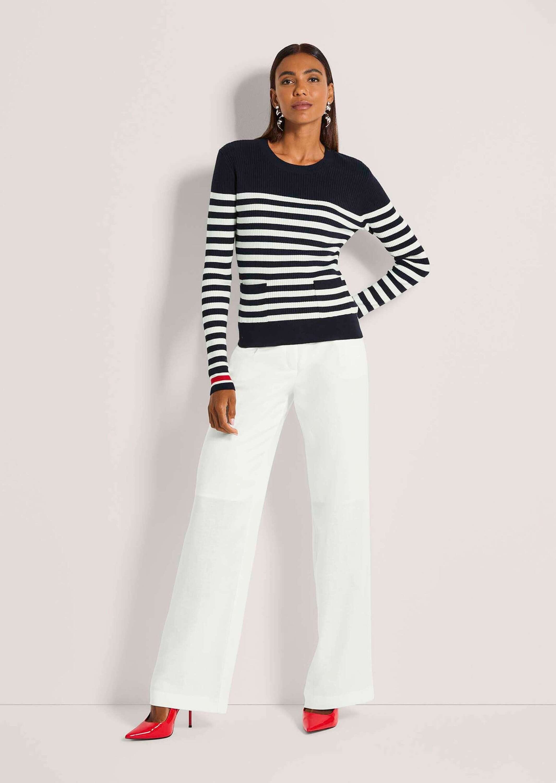 MADELEINE Longpullover »Streifenpullover Feinstrickpullover mit Streifenmuster«