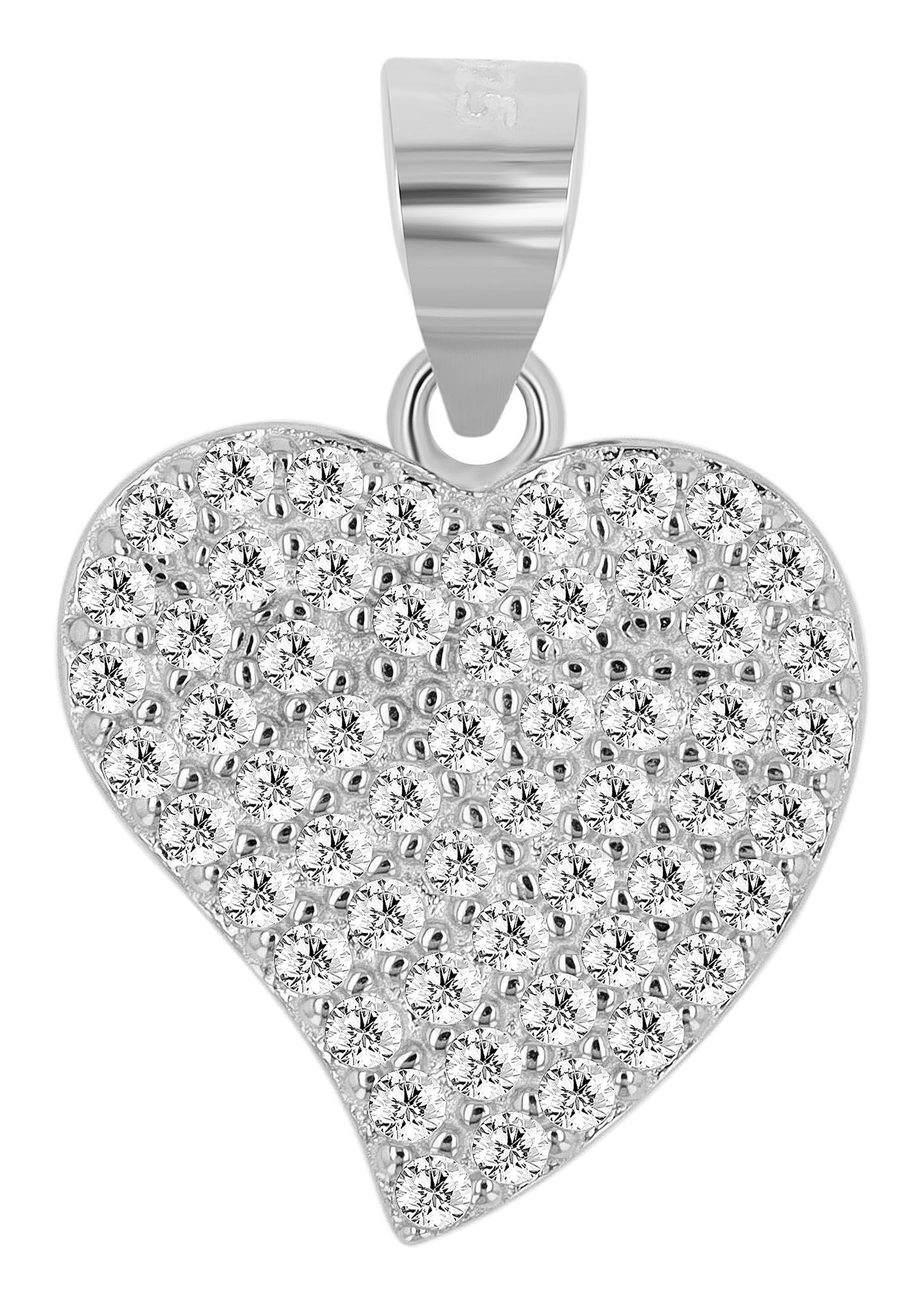 Adelia´s Kettenanhänger »Damen Anhänger ¿ Herzanhänger aus 925 Silber mit Zirkonia«