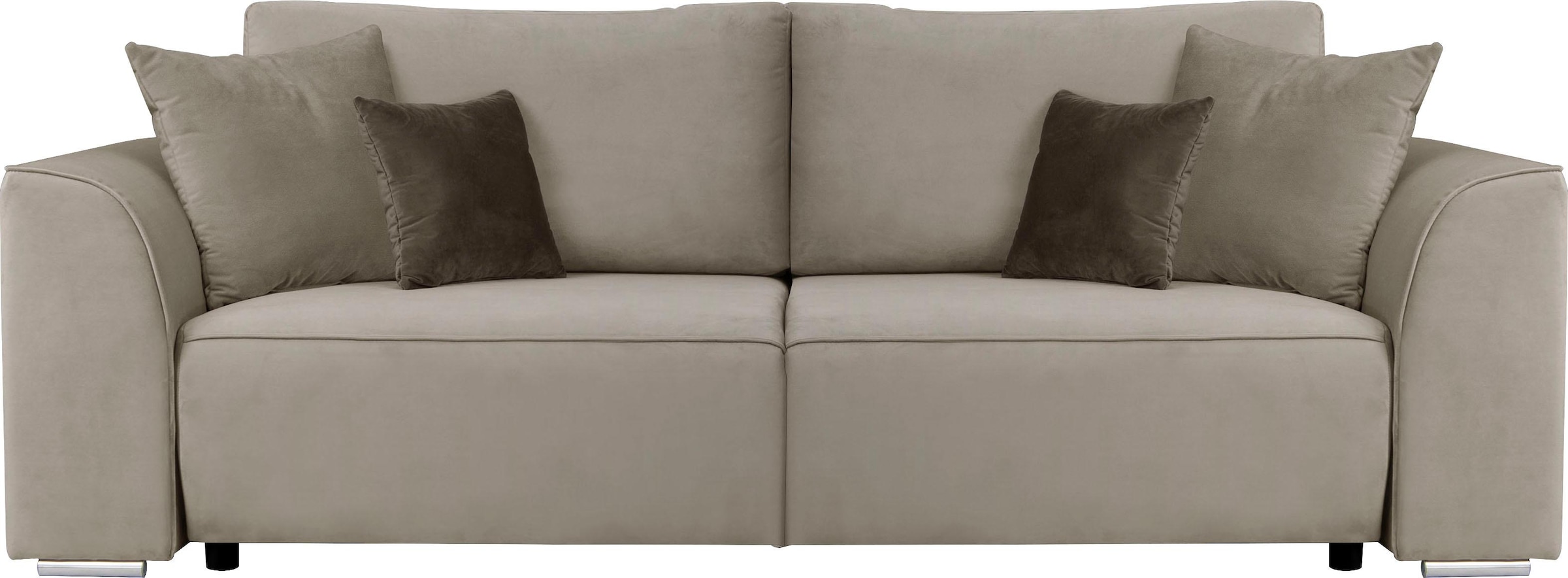 INOSIGN 3-Sitzer Beatrice Schlafsofa, wahlweise auch mit Bettfunktion und Bettkasten, incl. 2 Zierkissen