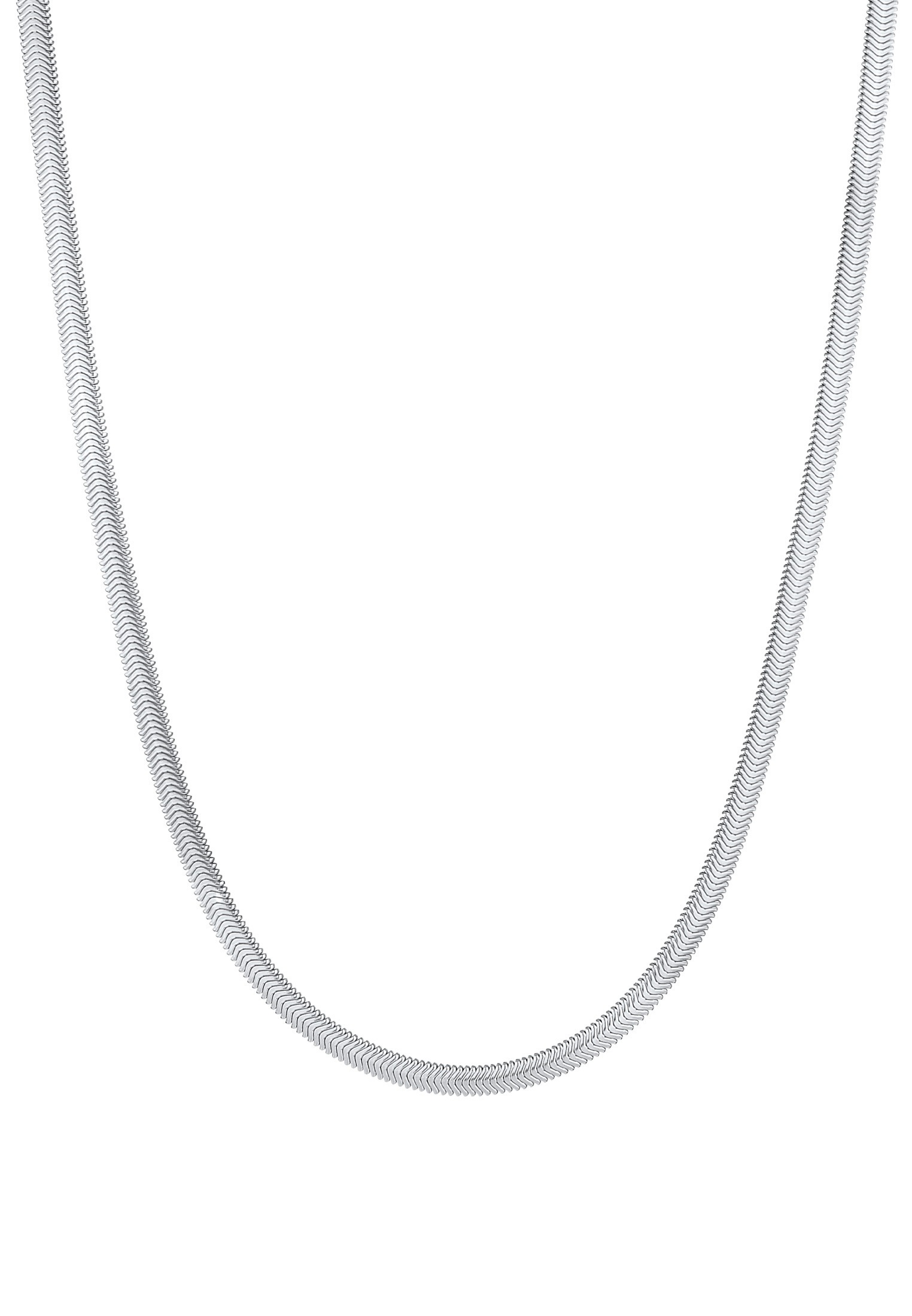 Elli Premium Kette ohne Anhänger »Halskette Flach Elegant Schlangenkette Breit 925 Silber«