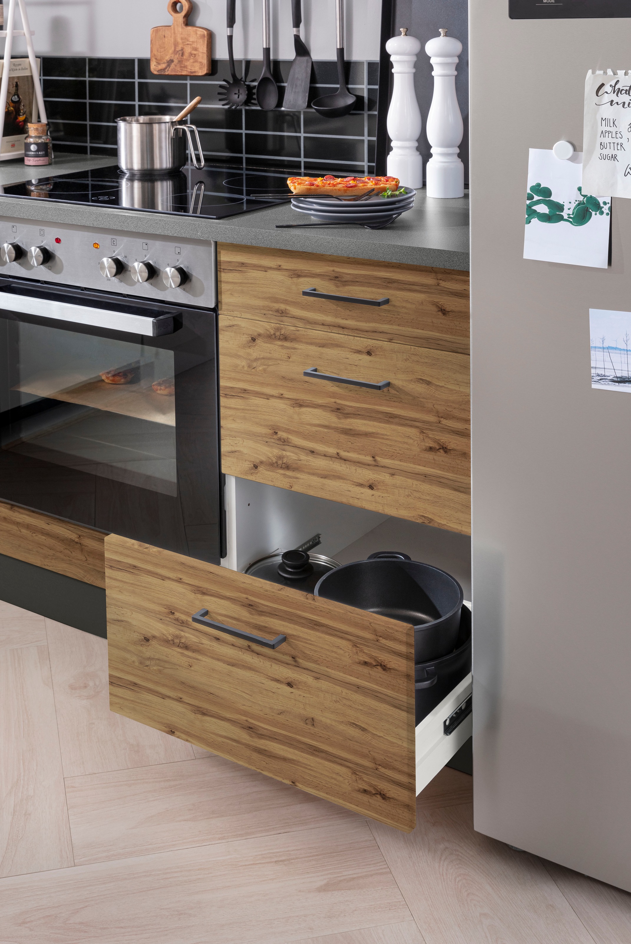 KOCHSTATION Winkelküche »KS-Trier«, mit E-Geräten, Stellbreite 220/220 cm