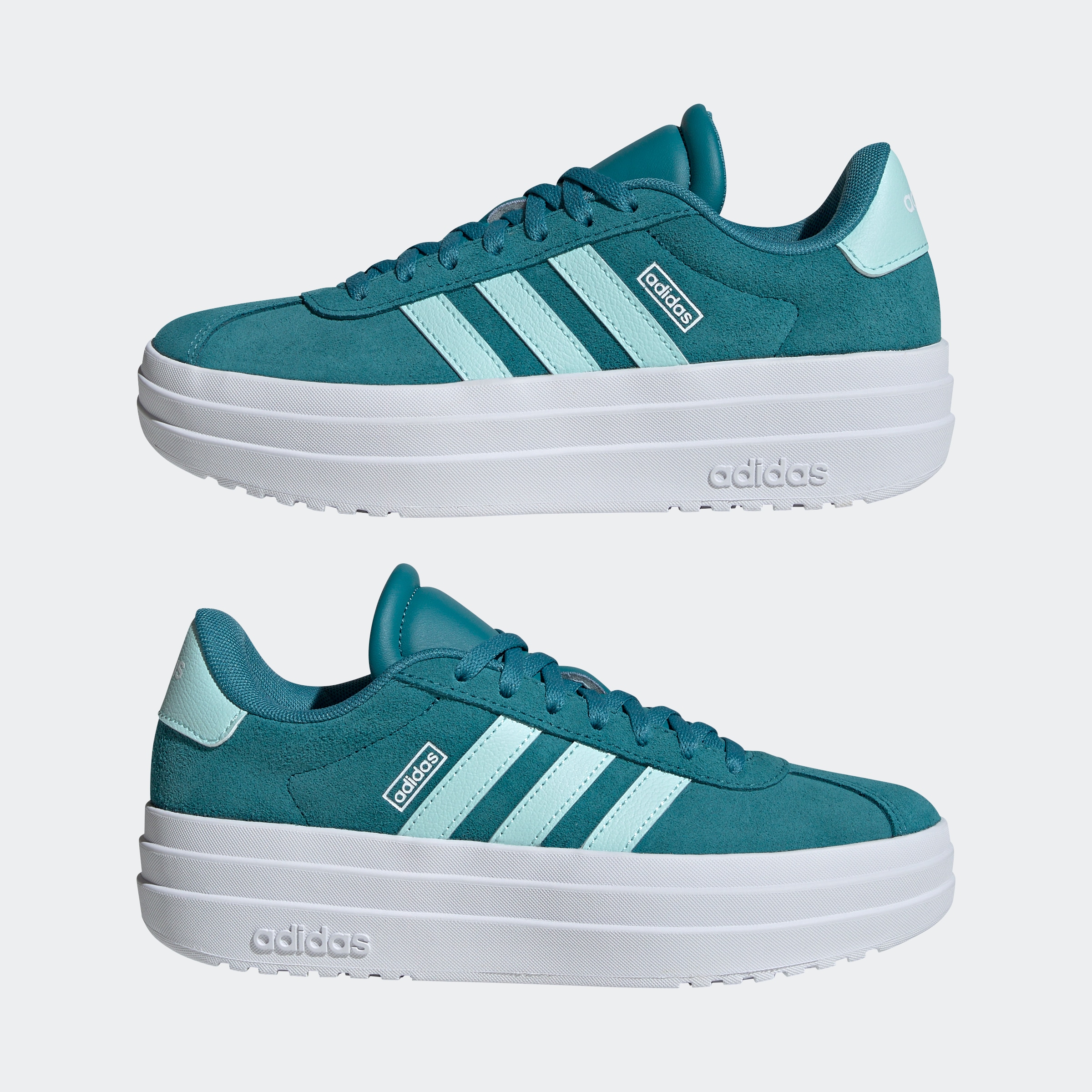 adidas Sportswear Plateausneaker »VL COURT BOLD LIFESTYLE KIDS«, Design auf den Spuren des adidas Gazelle Bold