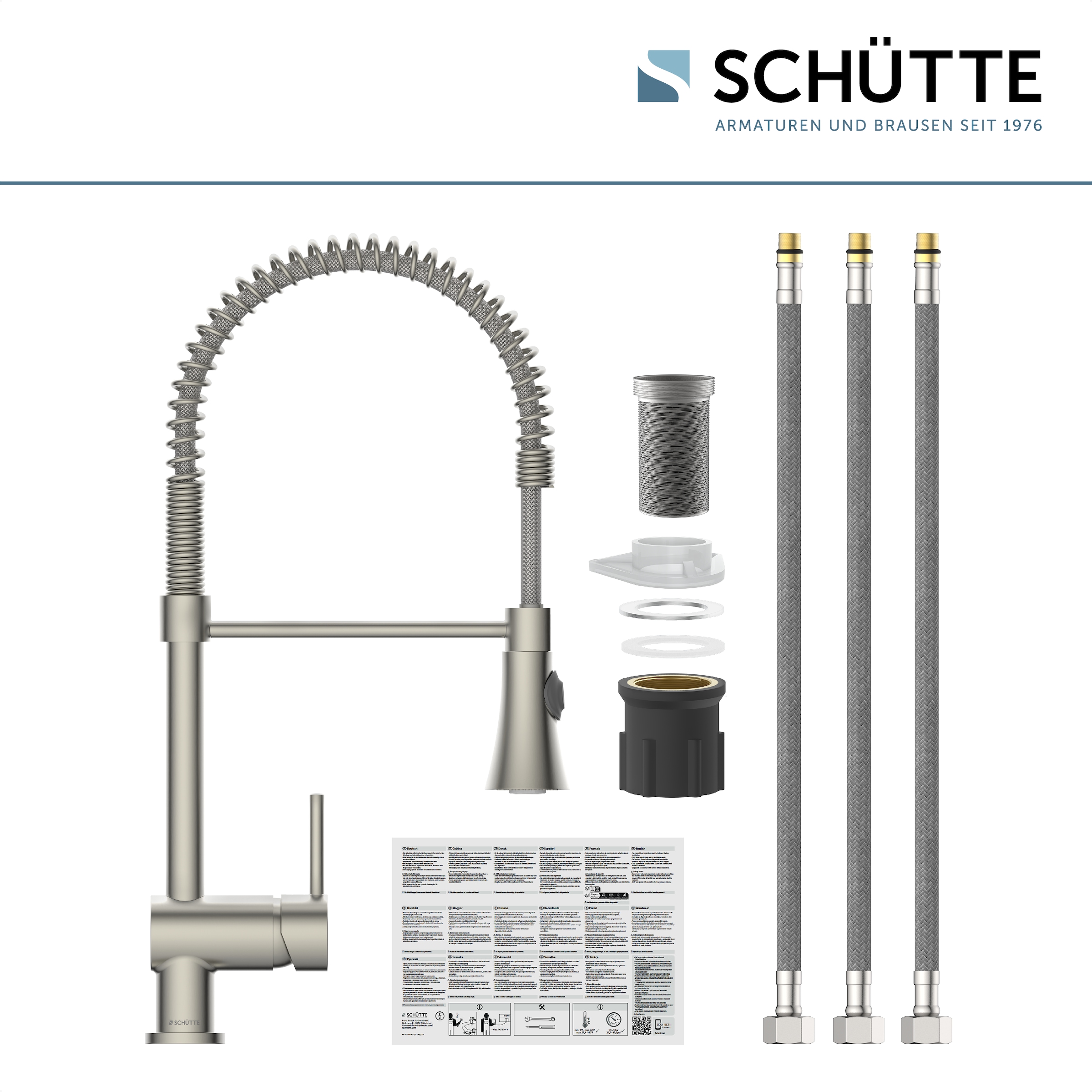 Schütte Spültischarmatur »Cornwall« Niederdruck Armatur Küche, Wasserhahn ausziehbar, 360° schwenkbar