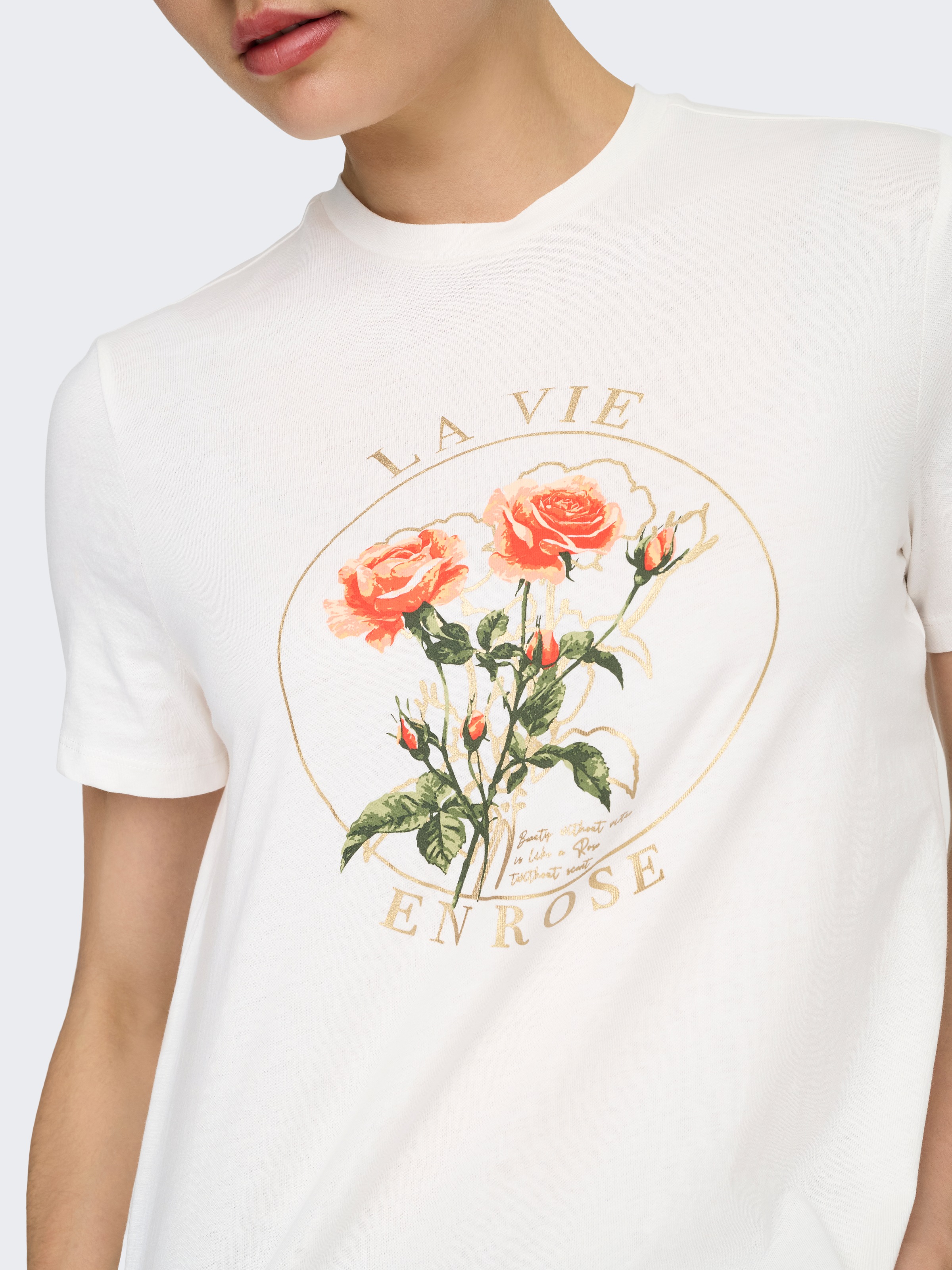 ONLY Kurzarmshirt »ONLAMBERDINE S/S PRINT TOP BOX JRS« Baumwolle, regular fit, Rundhals