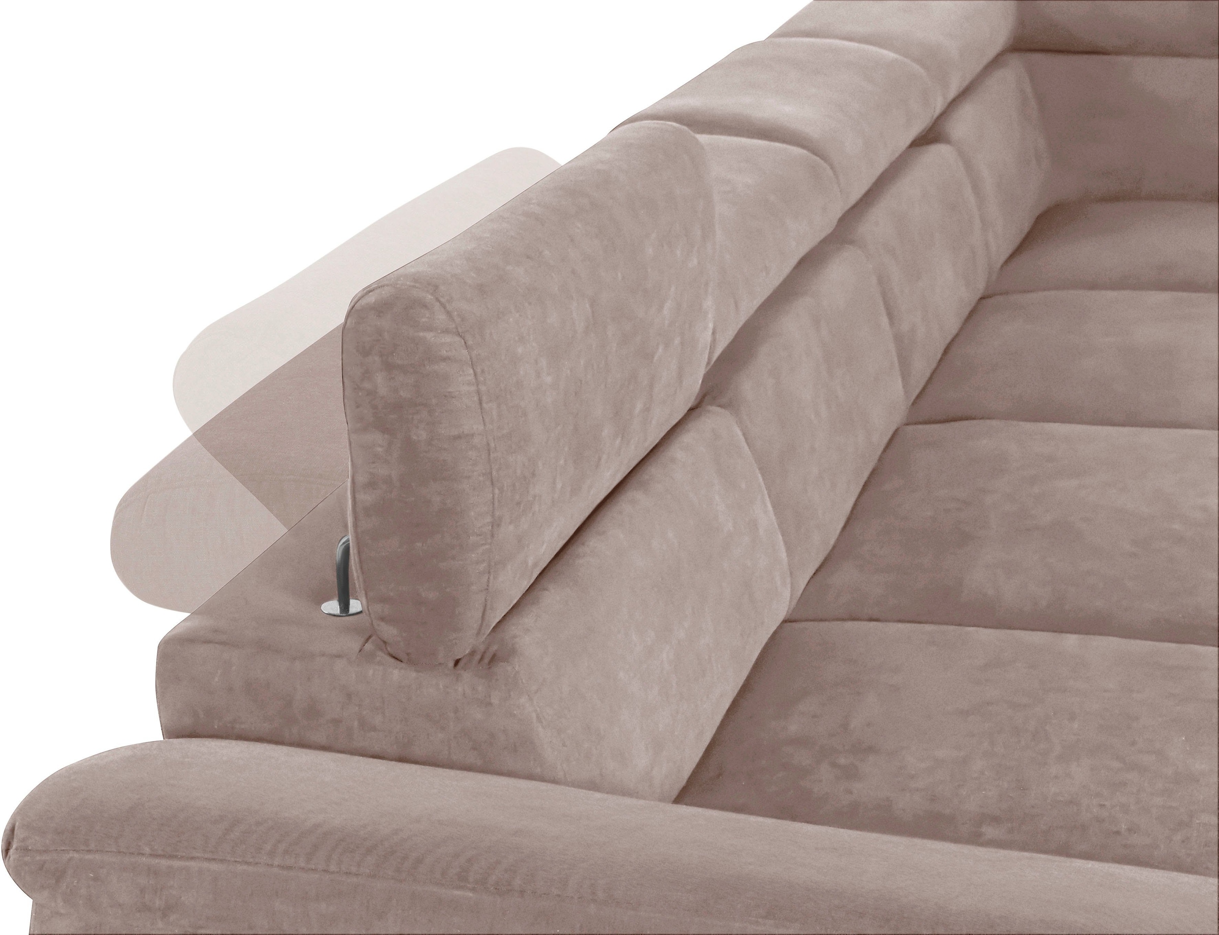 COTTA Polstergarnitur »Komaris U-Form«, (Set), Set bestehend aus: Wohnlandschaft mit Kopfteilverstellung & Hocker