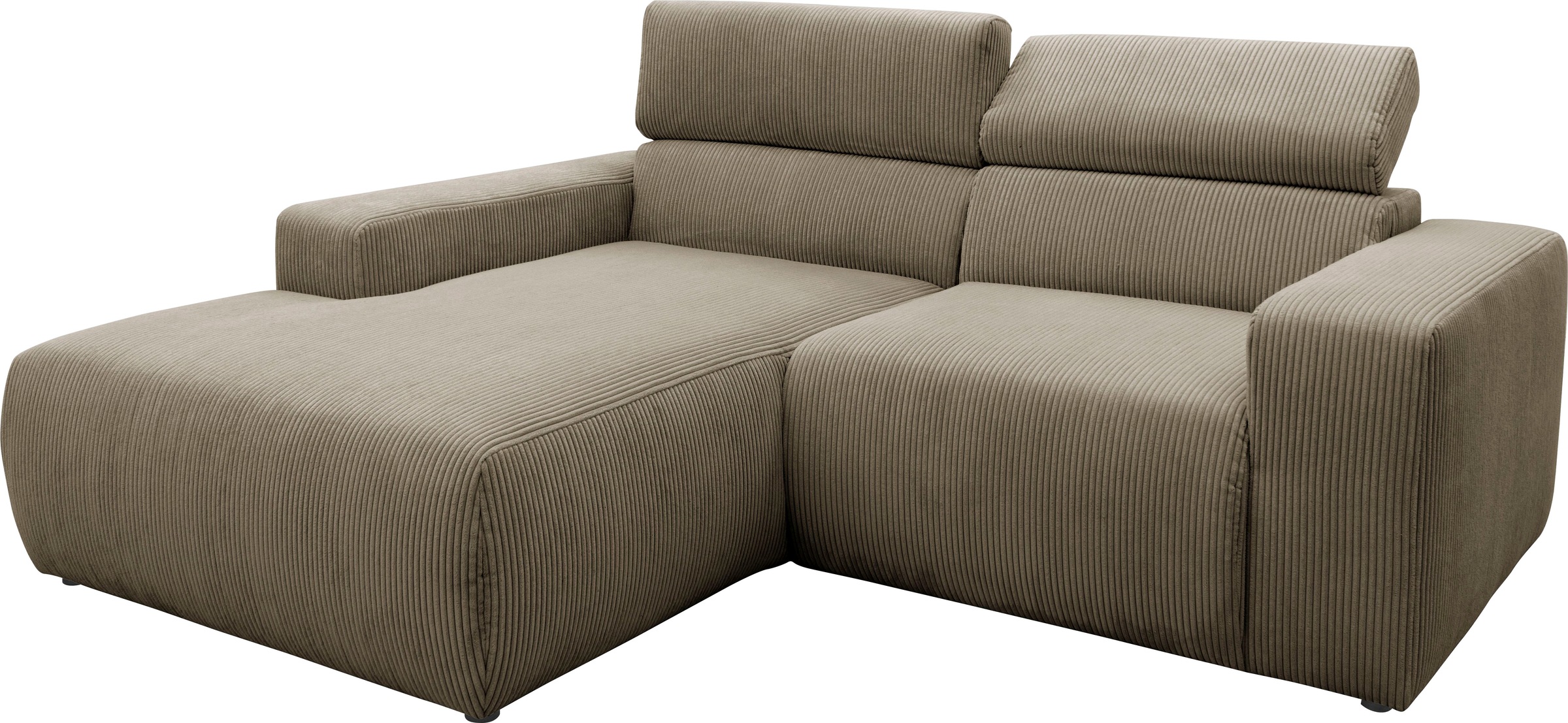 DOMO collection Ecksofa »Brandon kleine Ausführung B/T/H: 214/100/80 cm«, Mit Kopfteilverstellung, auch in Leder und Cord, L-Form