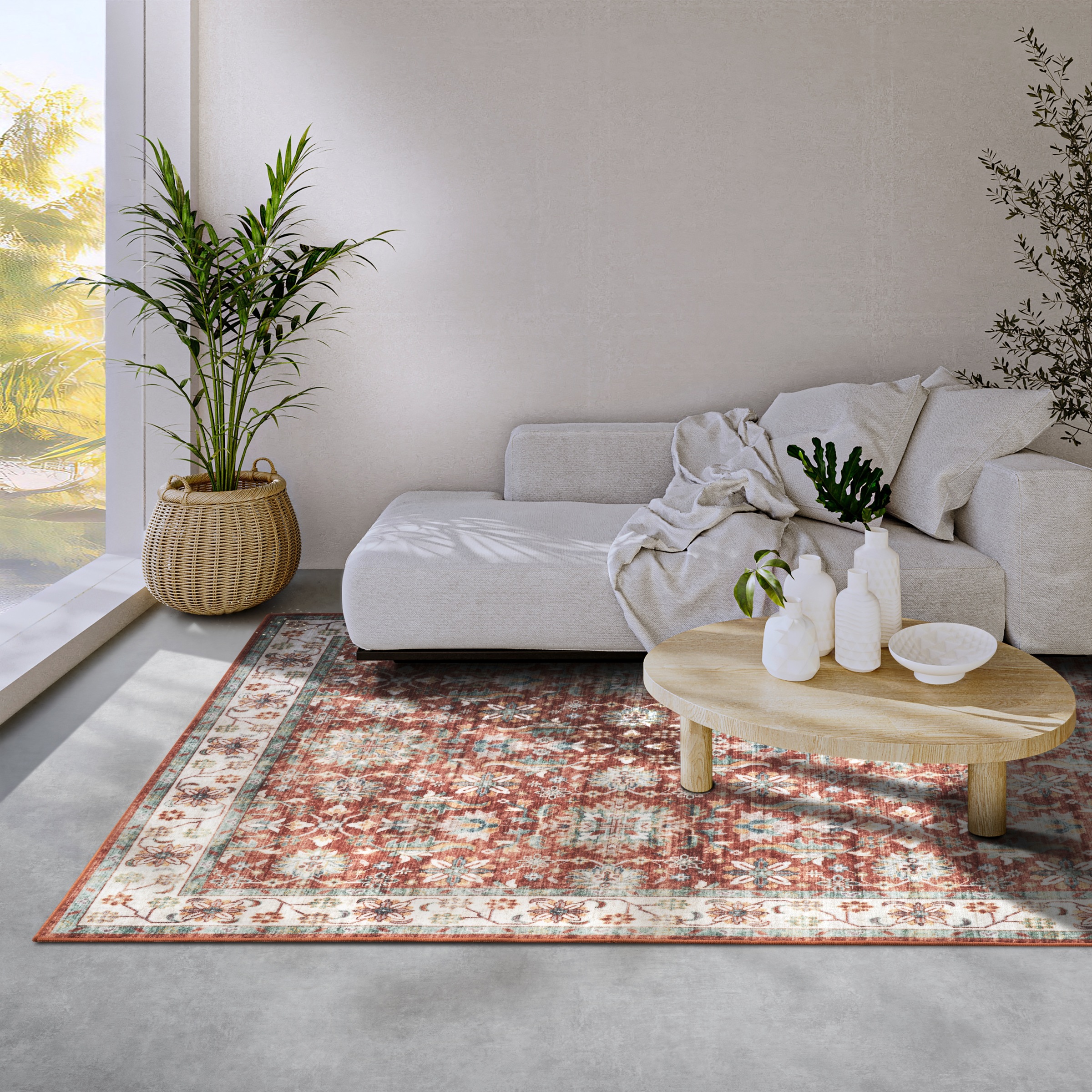 ELLE DECORATION Teppich »Saveh« rechteckig 5 mm Höhe Kurzflor, Anti Rutsch, Vintage, Klassisch, Wohnzimmer, Flur