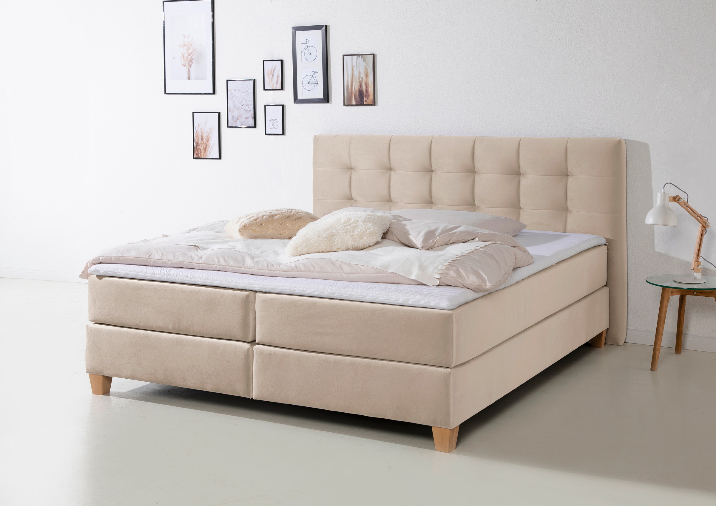 Home affaire Boxspringbett »Moulay«, inkl. Topper, in Überlänge 220 cm, 3 Härtegrade, auch in H4