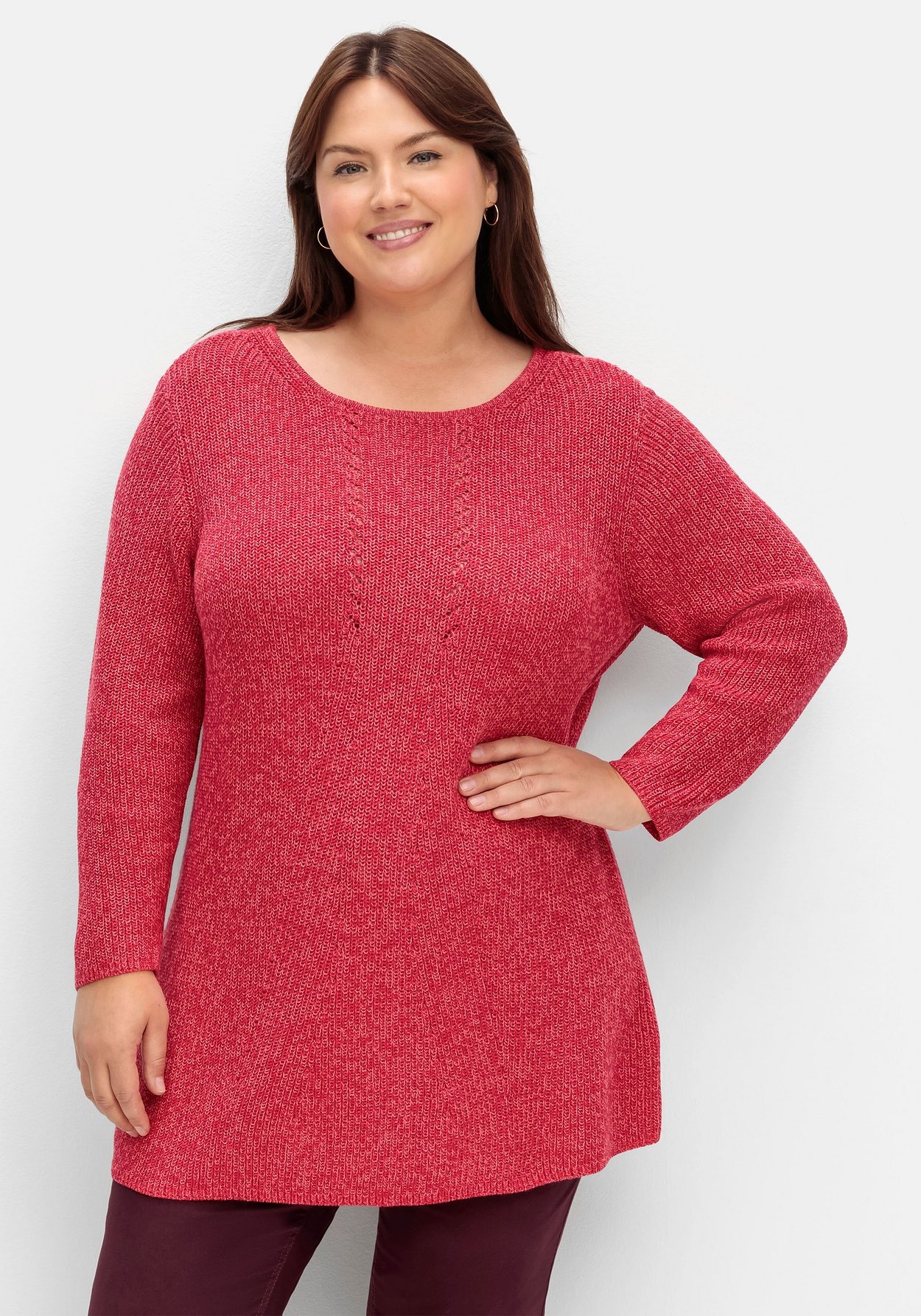 Sheego Strickpullover »Pullover im Patentstrick, mit U-Boot-Ausschnitt«, im Patentstrick, mit U-Boot-Ausschnitt