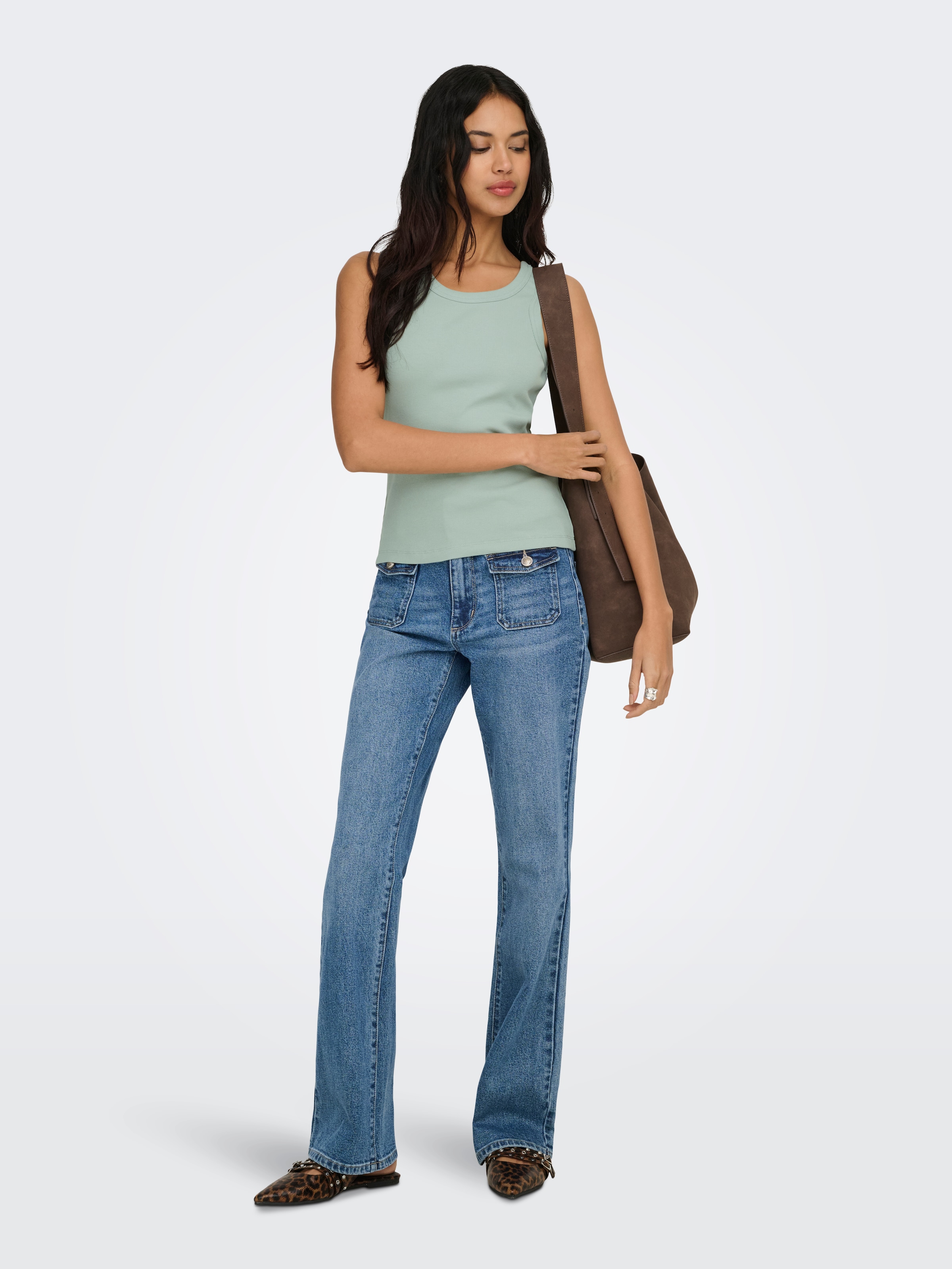 ONLY Tanktop »ONLVAL 2-WAY TANK TOP JRS NOOS« Baumwollmischung, Rundhals