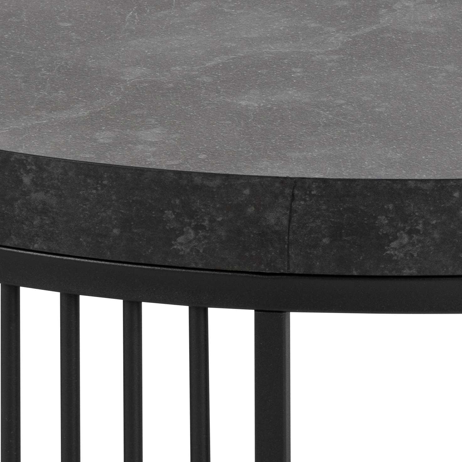 ACTONA GROUP Couchtisch »Strington«, Rund Sofatisch, Izmir matt schwarz rau Melamin, Ø65x35cm