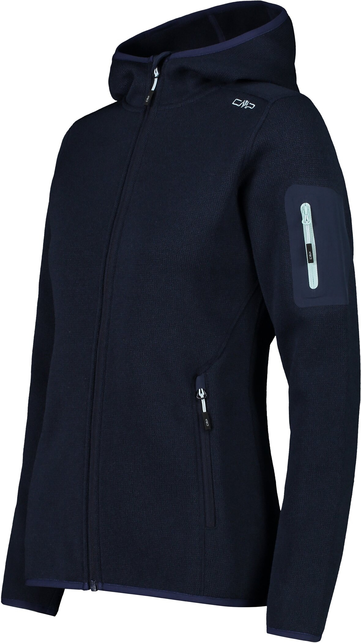 CMP Strickfleecejacke »KNITTED MELANGE HOODY WOMAN HOODY«, (1 St.), mit Kapuze, Wärmend und atmungsaktiv
