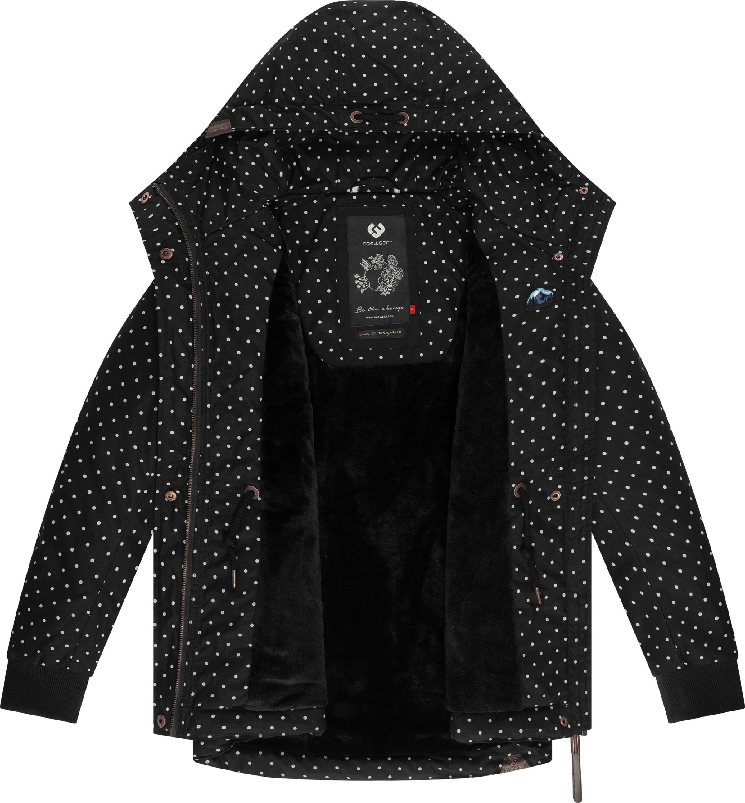 Ragwear Winterjacke »Winterjacke Danka Dots Intl.«, mit Kapuze, stylische Winter Outdoorjacke mit Kapuze