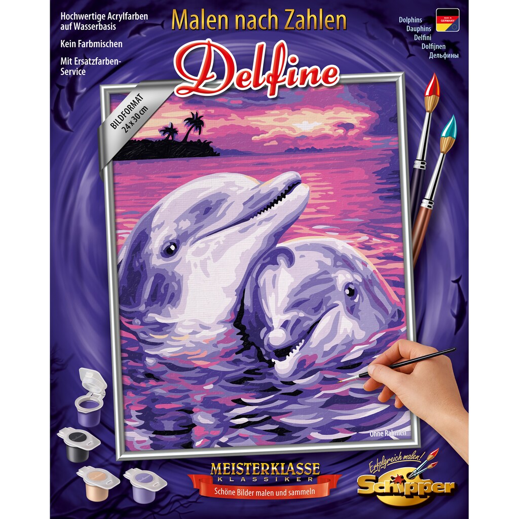Schipper Malen nach Zahlen »Meisterklasse Klassiker - Delfine«, Made in Germany