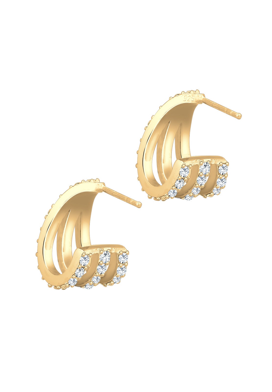 Elli Paar Creolen »Ohrringe Creolen Weiß 925 Sterling Silber, mit Kristallen von Swarovski®«