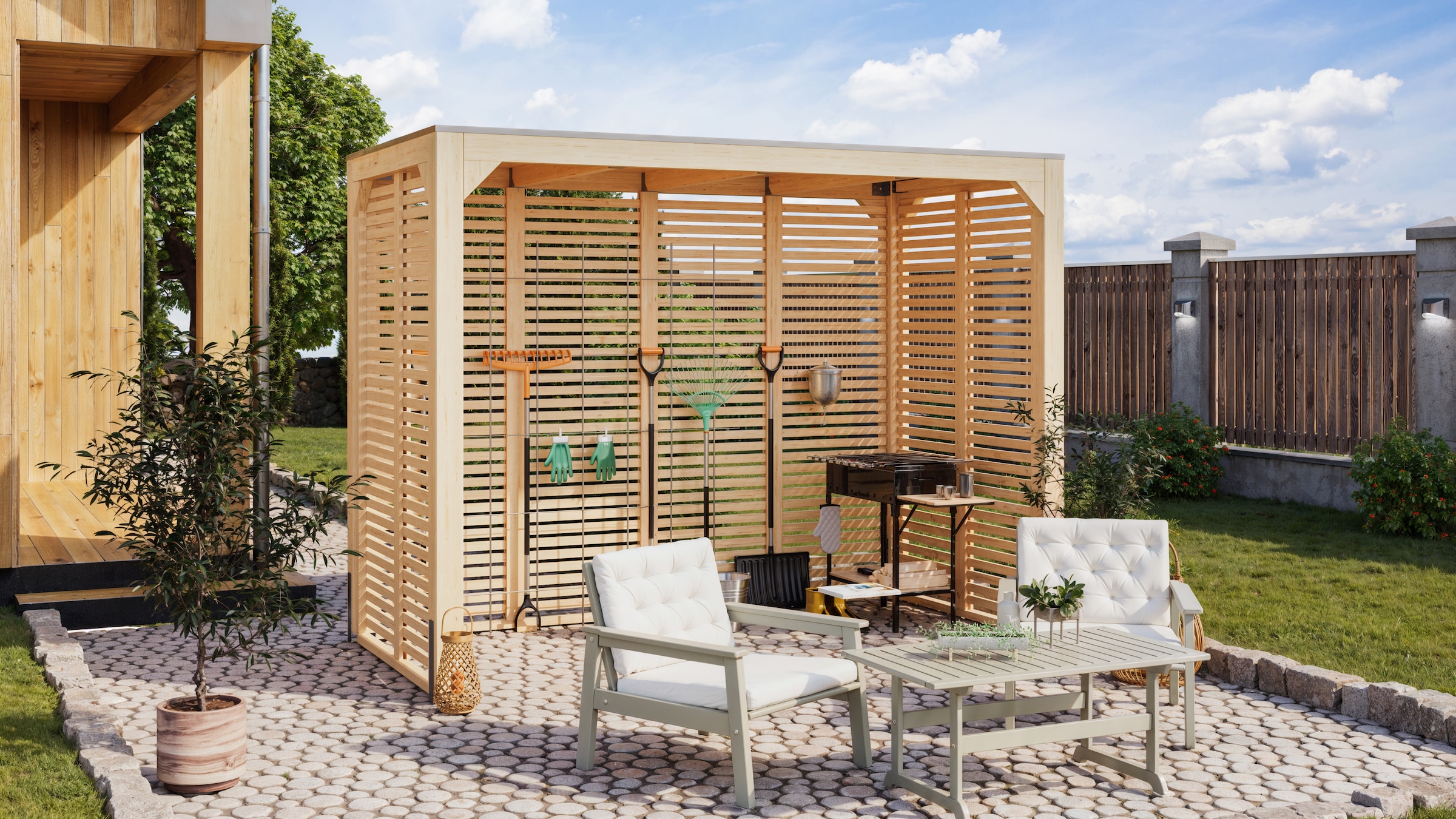 Karibu Pavillon »Gordon« BxTxH: 320x160x239 cm, ohne Seitenteile und Rückwand