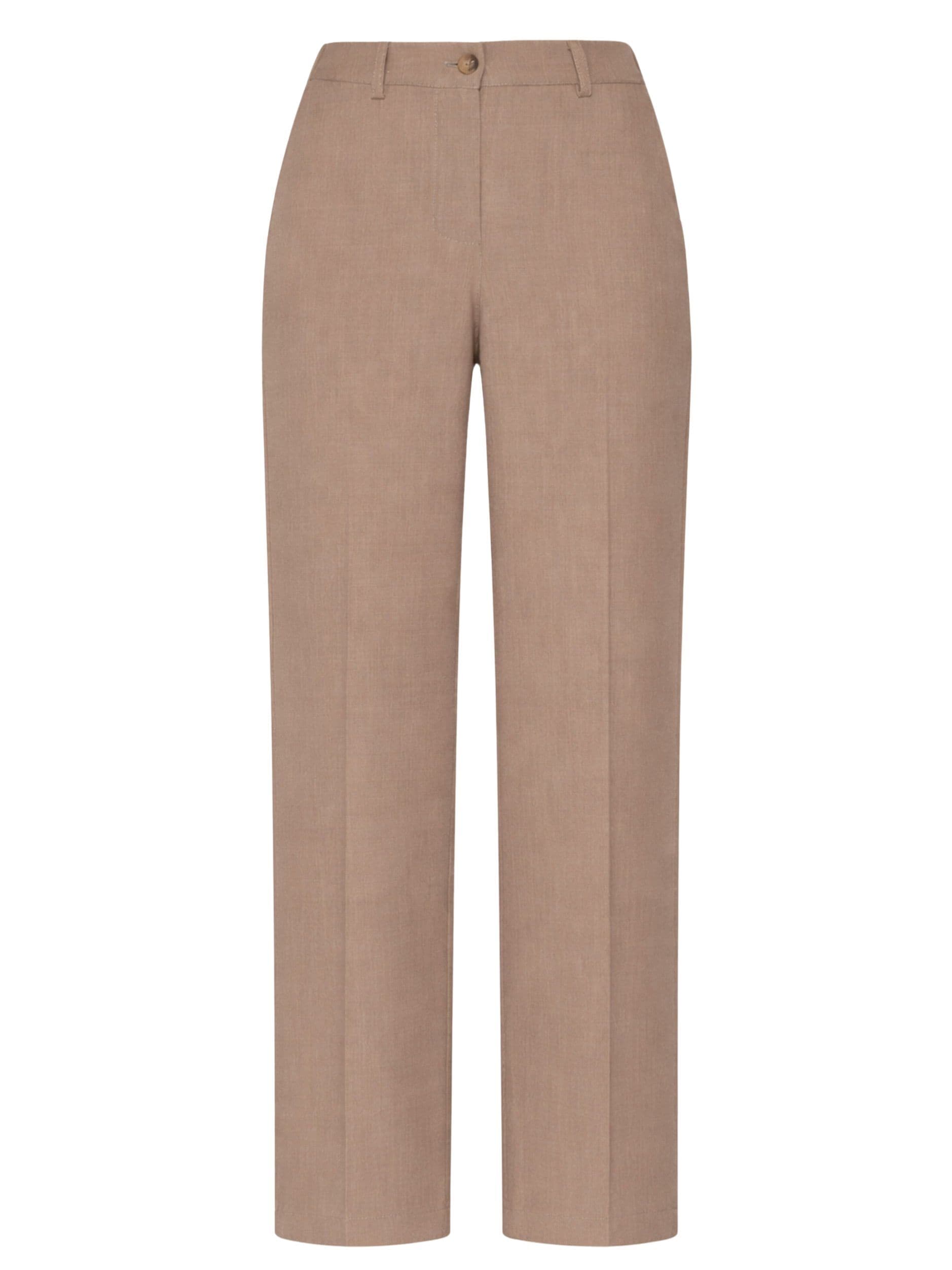 SASSYCLASSY Anzughose »High Waist Hose mit geradem Bein«  Hose mit hohen Bund in Dunkelbeige