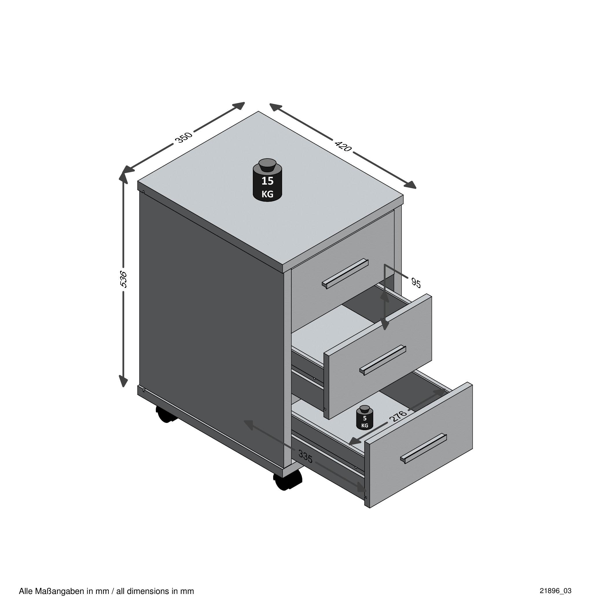 FMD Rollcontainer »Diego mit 3 Schubkästen OTTO kaufen bei 2«