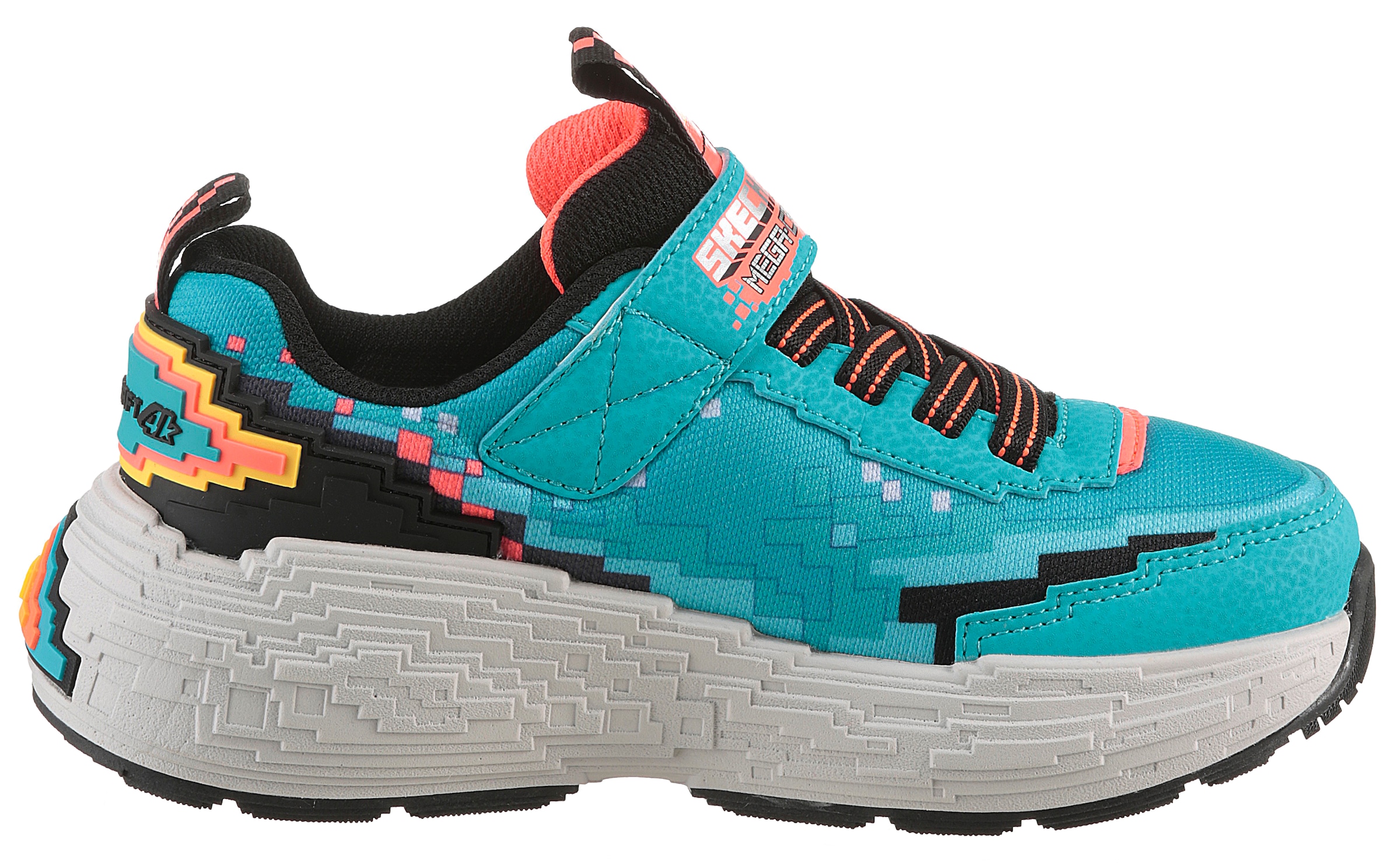 Skechers Sneaker »MEGA-CRAFT 4K«, Klettschuh im coolen Pixel-Look, Größenschablone zum Download