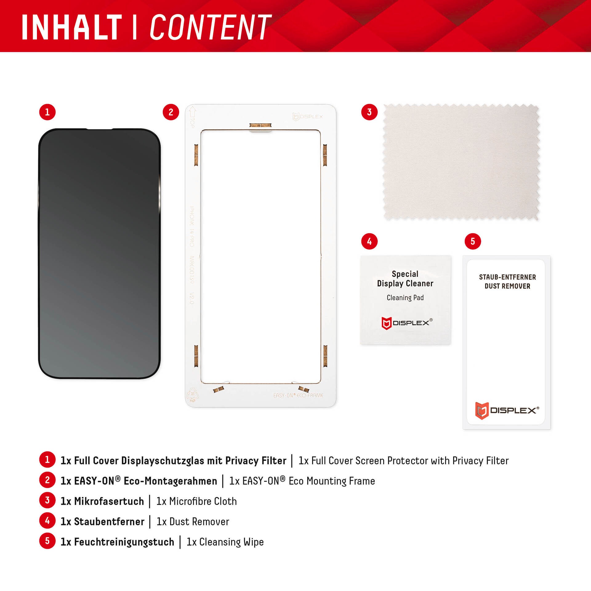 Displex Displayschutzglas »Privacy Glass FC - Samsung Galaxy S22+/S23+«, Blickschutz Displayschutzfolie Displayschutz kratzer-resistent 10H