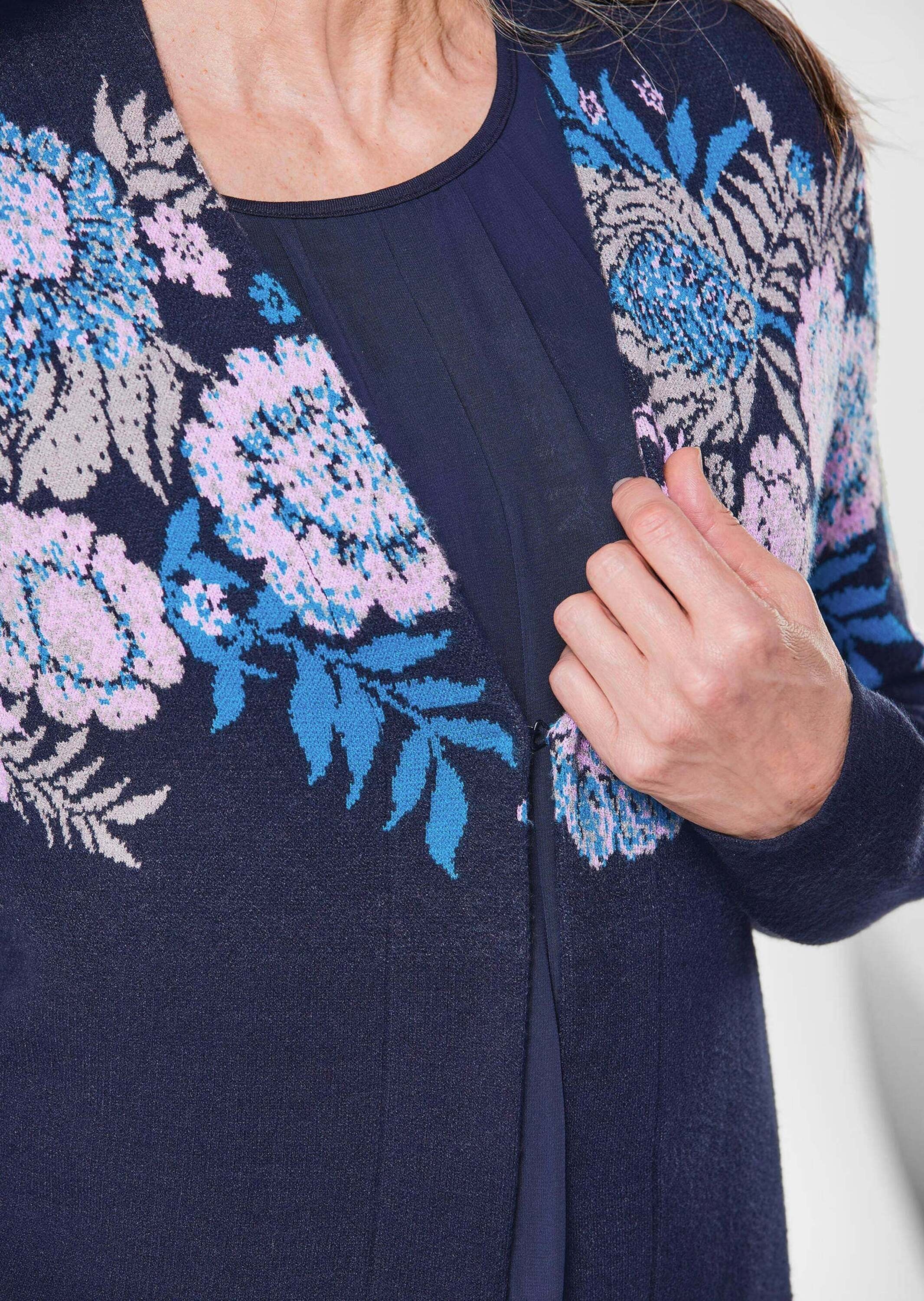 GOLDNER Strickpullover »Kurzgröße Strickjacke mit V-Ausschnitt«