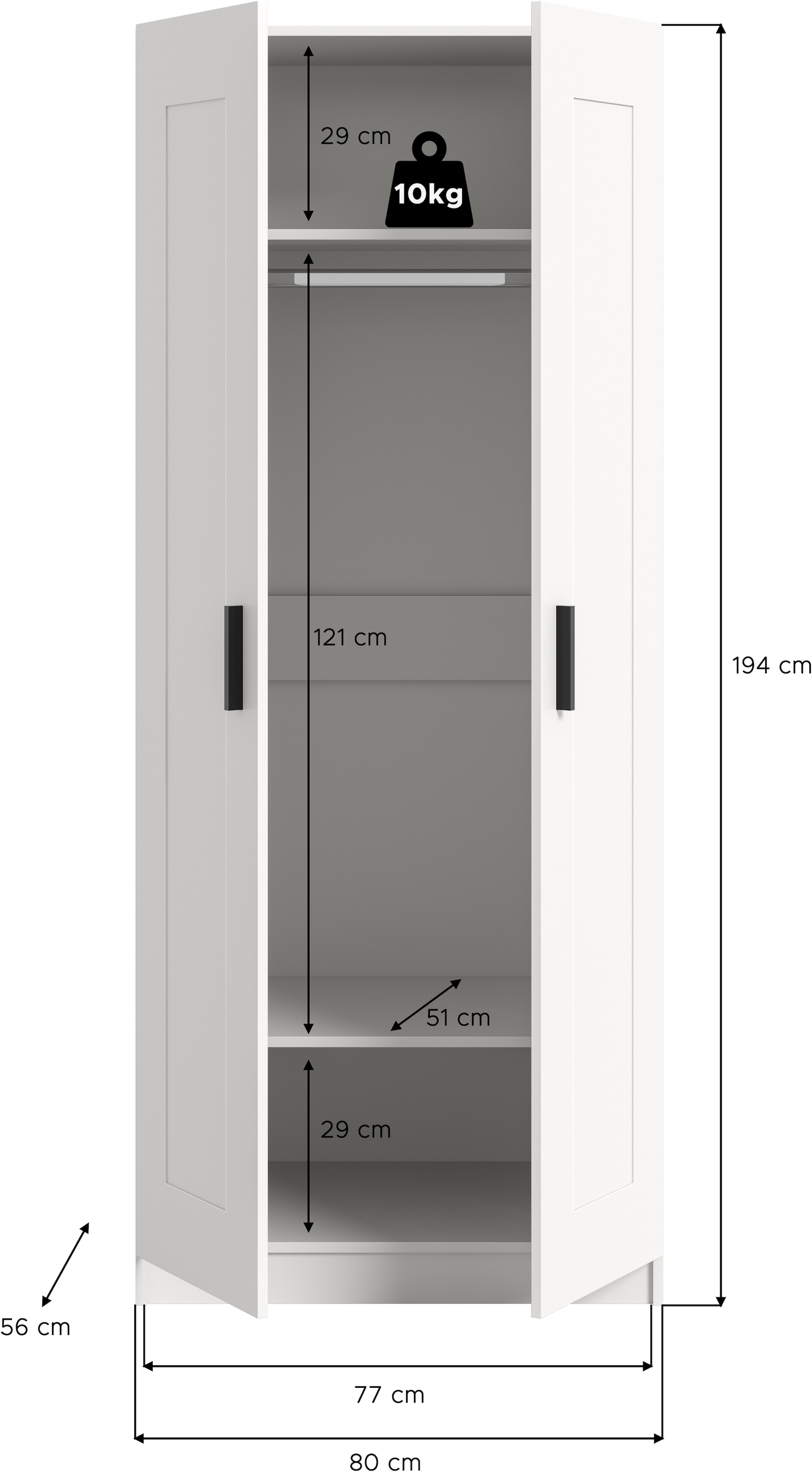 Home affaire Kleiderschrank »Farmsen, TOPSELLER!, Schlafzimmerschrank, Garderobe, Schrank« in verschiedenen Größen und Ausführungen erhältlich,  Kleiderschrank, Schlafzimmer, Garderobenschrank, Flur