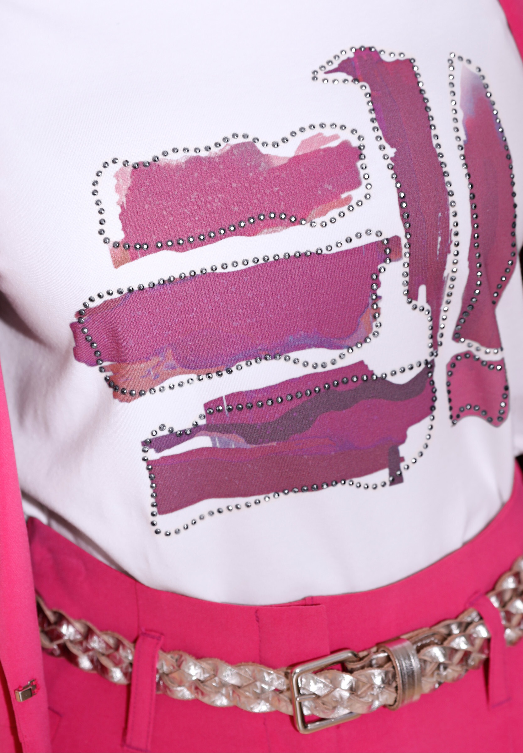 creation L T-Shirt »Shirt Kurzarmshirt mit Glitzersteinchen«