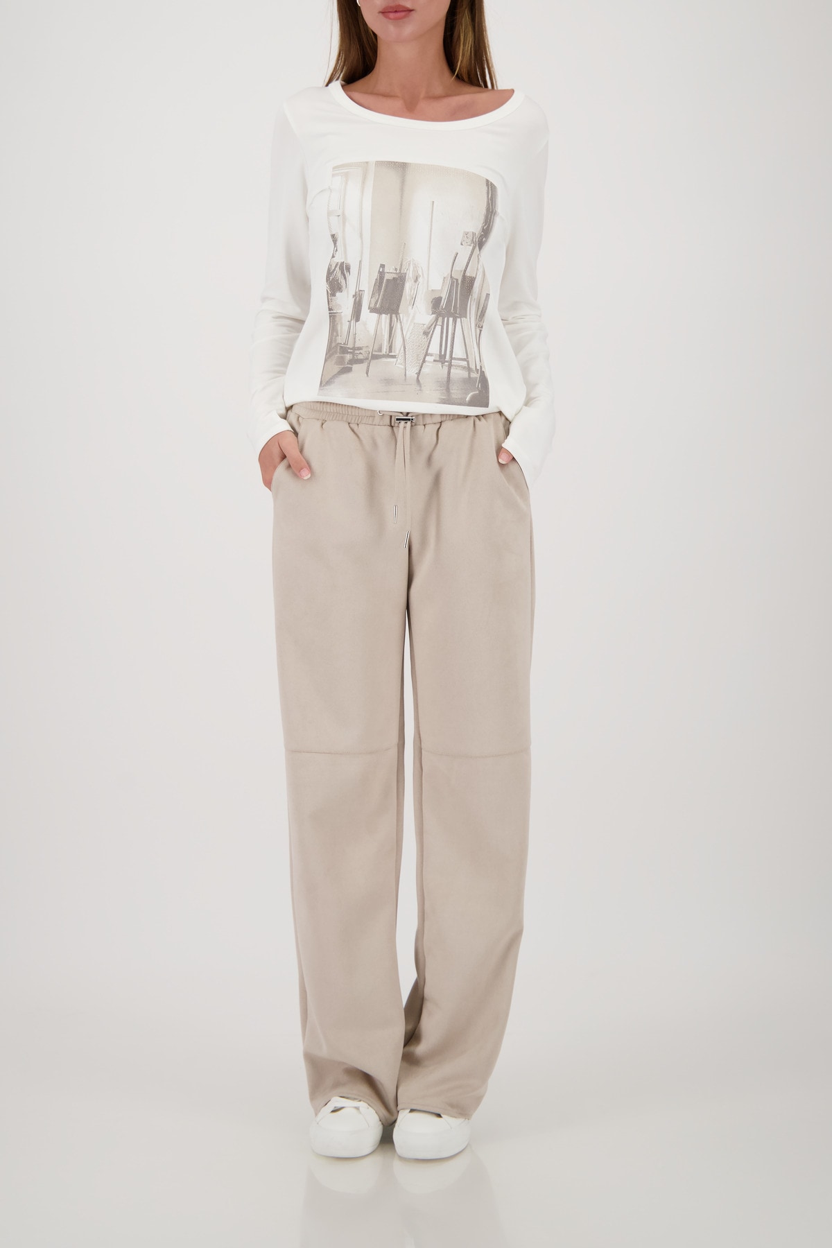 Monari Langarmshirt »Shirt Atelier« Regular fit mit Rundhalsausschnitt