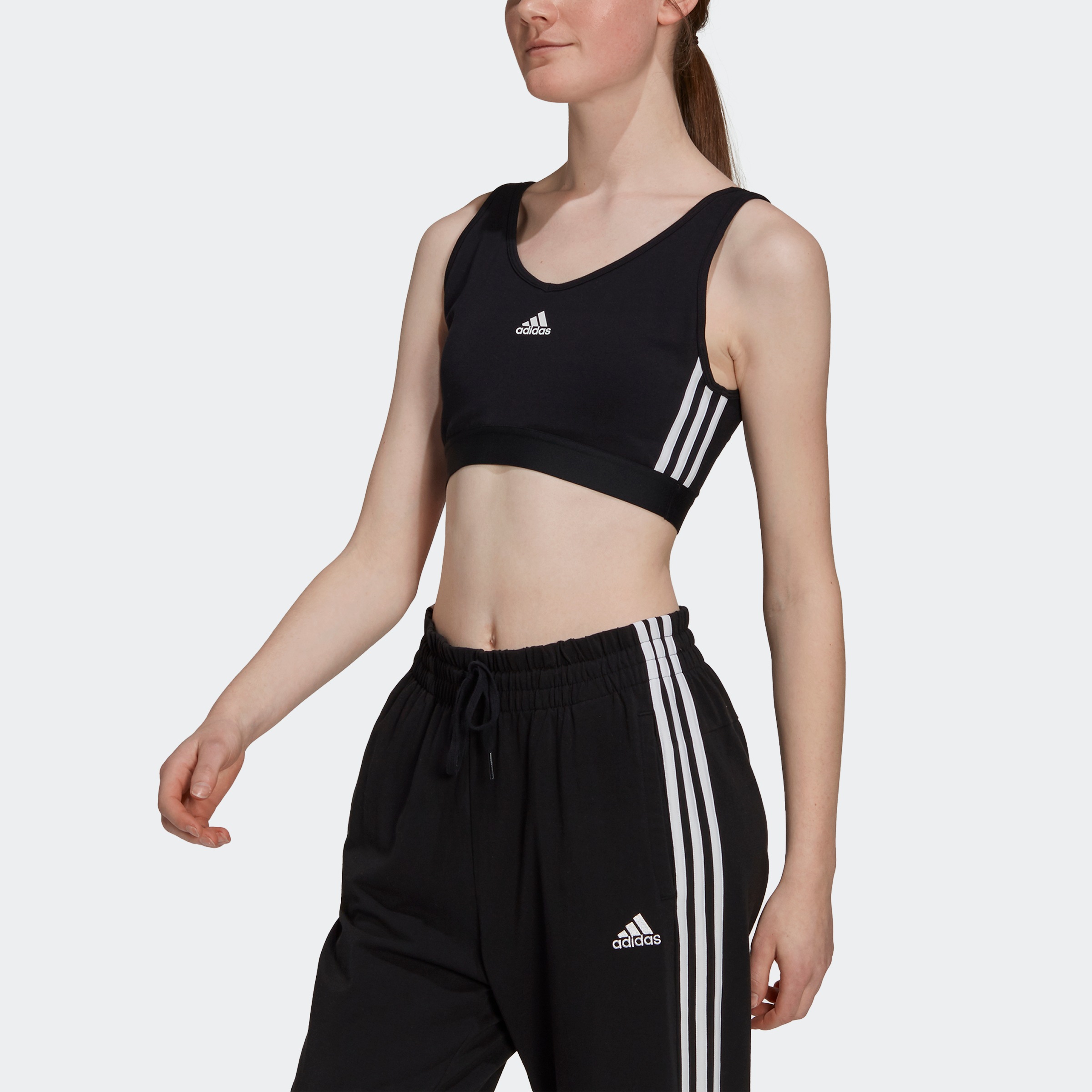 adidas Performance Sport-BH »ESSENTIALS REMOVABLE PADS 3-STREIFEN CROP-TOP«