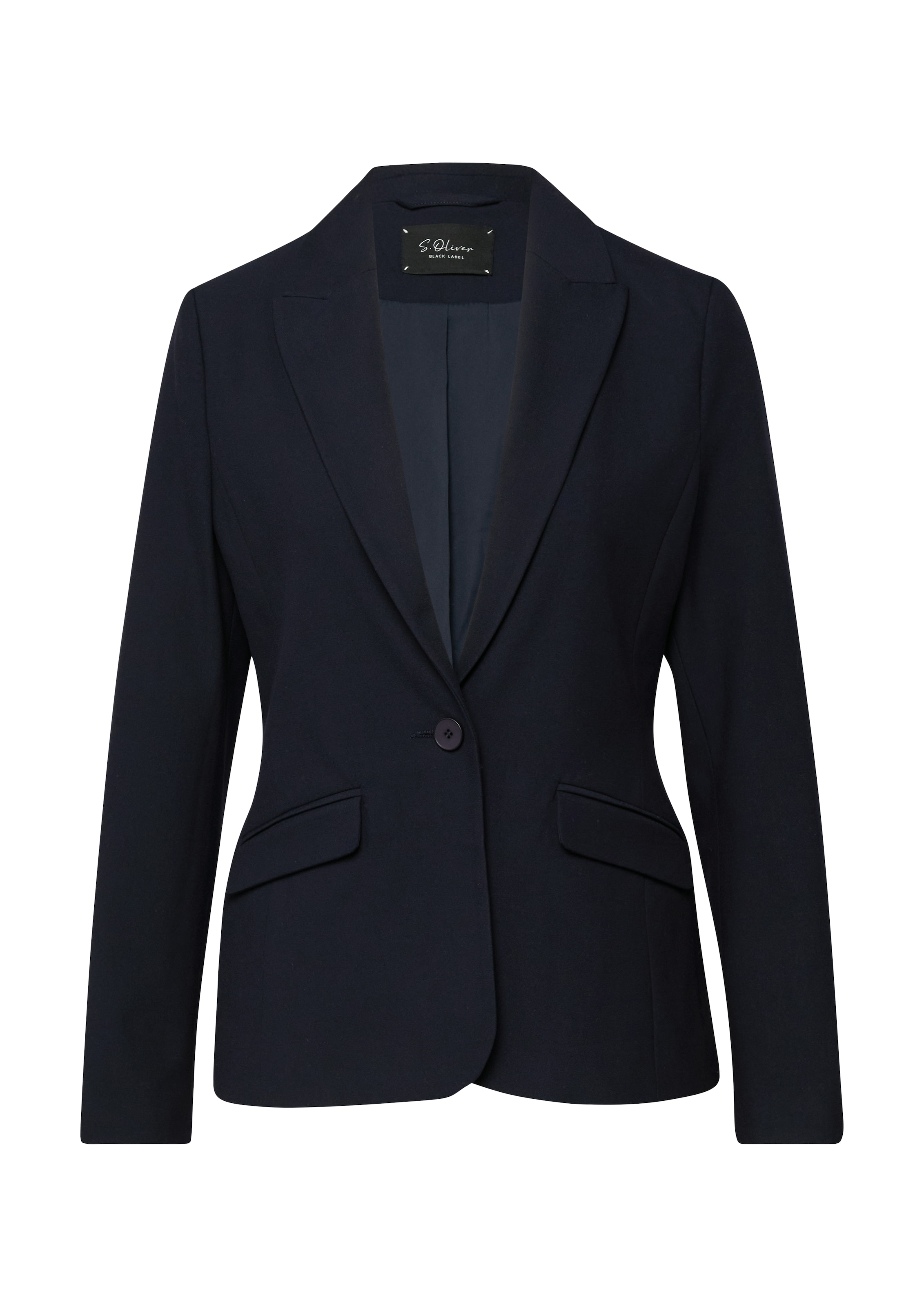 s.Oliver BLACK LABEL Jackenblazer mit 1-Knopf-Verschluss und Viskose-Stretch