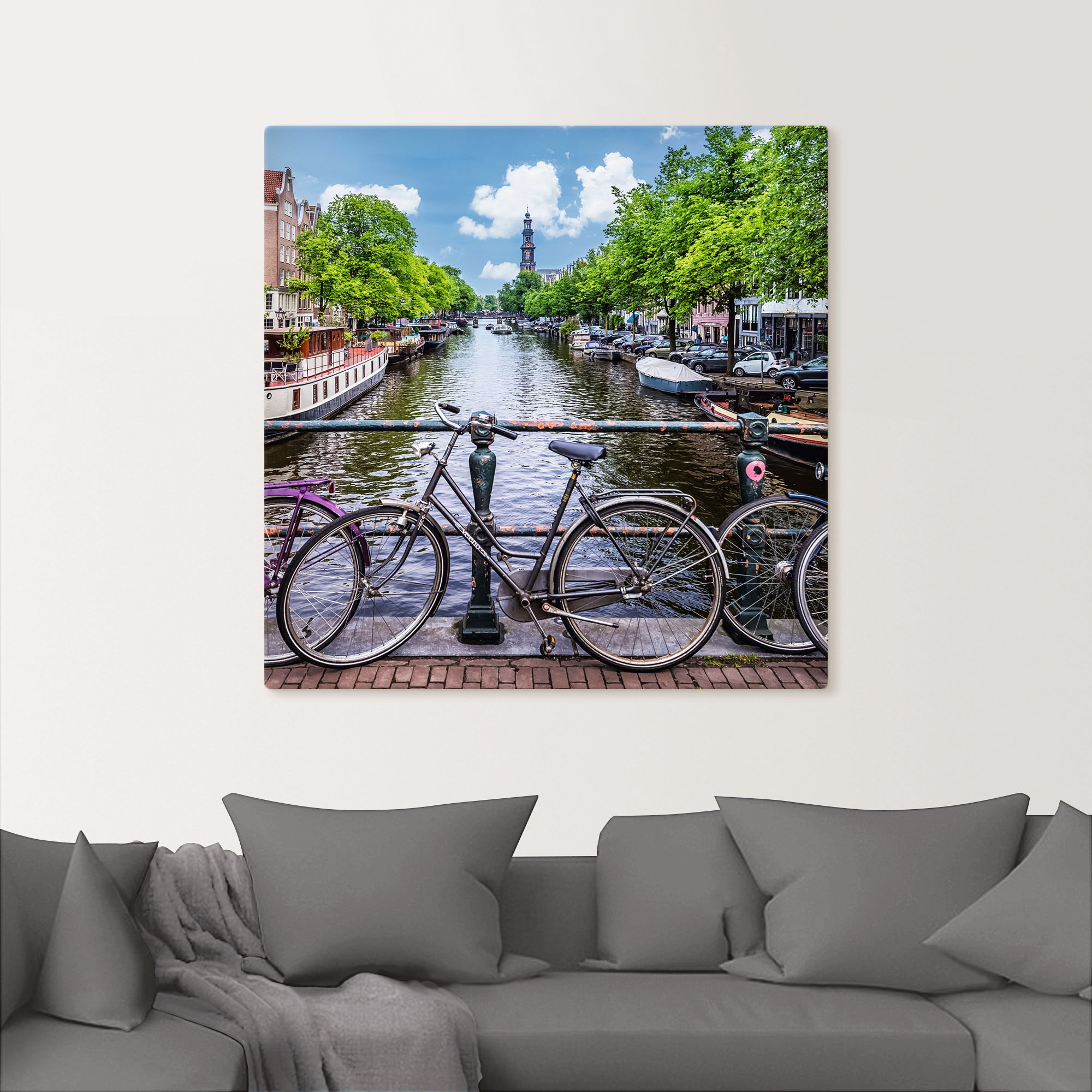 Artland Leinwandbild »Typisch Amsterdam«, Amsterdam, (1 St.), auf Keilrahmen gespannt