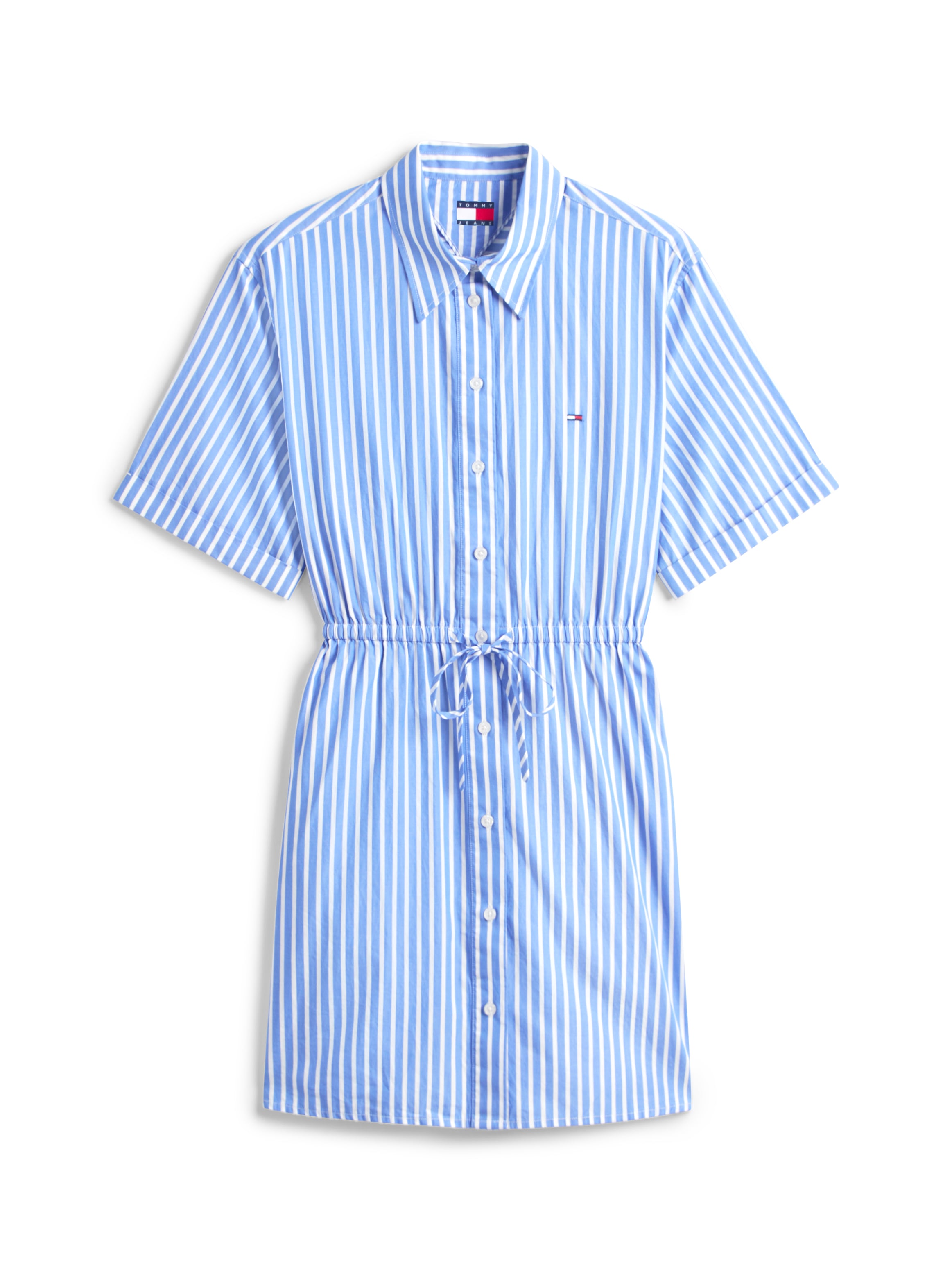 Tommy Jeans Hemdblusenkleid »TJW MINI STRIPE SHIRT DRESS« Eingrifftaschen mit Taillen Bindeband, Relaxed Fit
