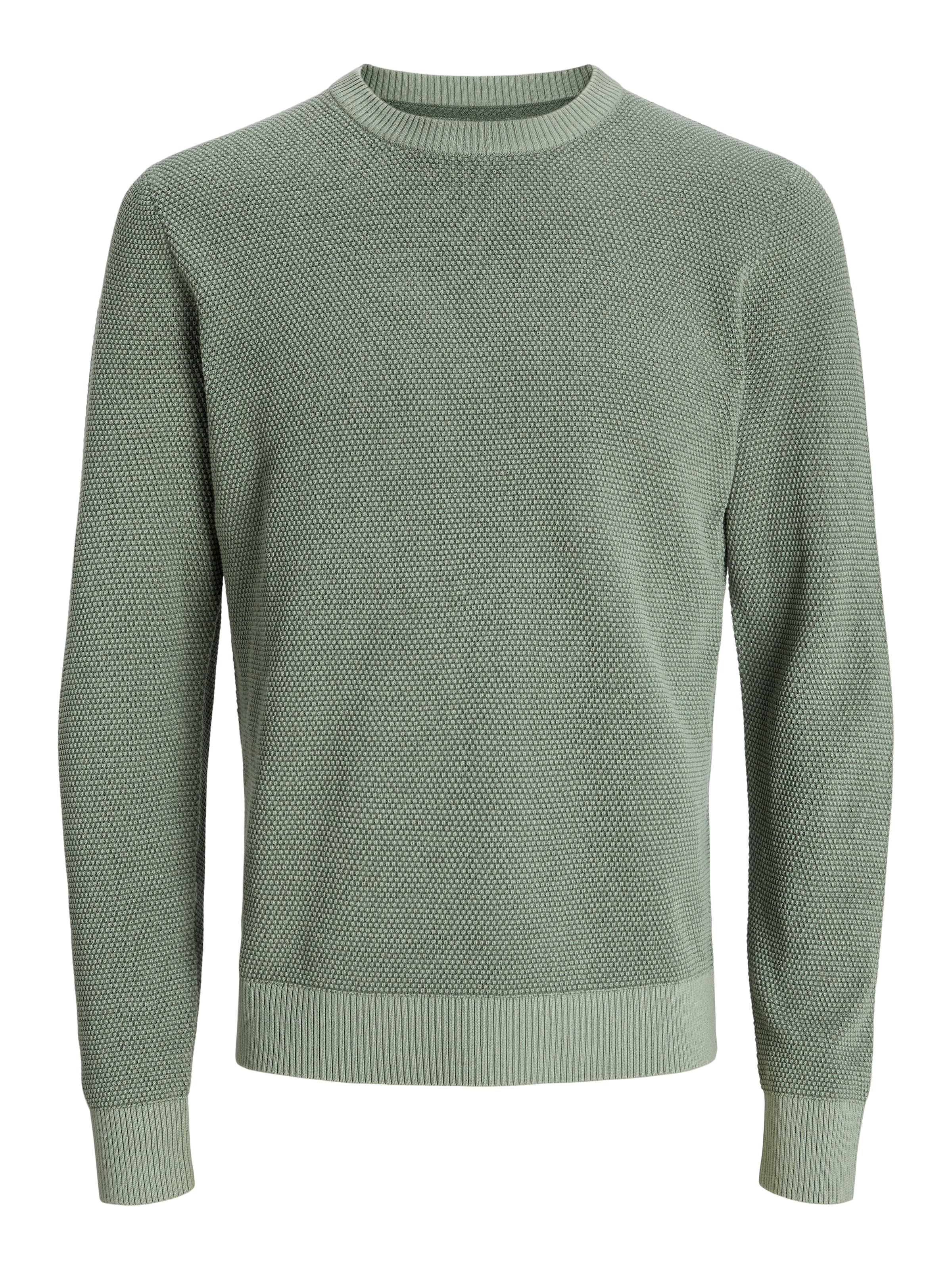Jack & Jones Rundhalspullover »JJEGLOBE KNIT CREW NECK NOOS«, in Strick Optik