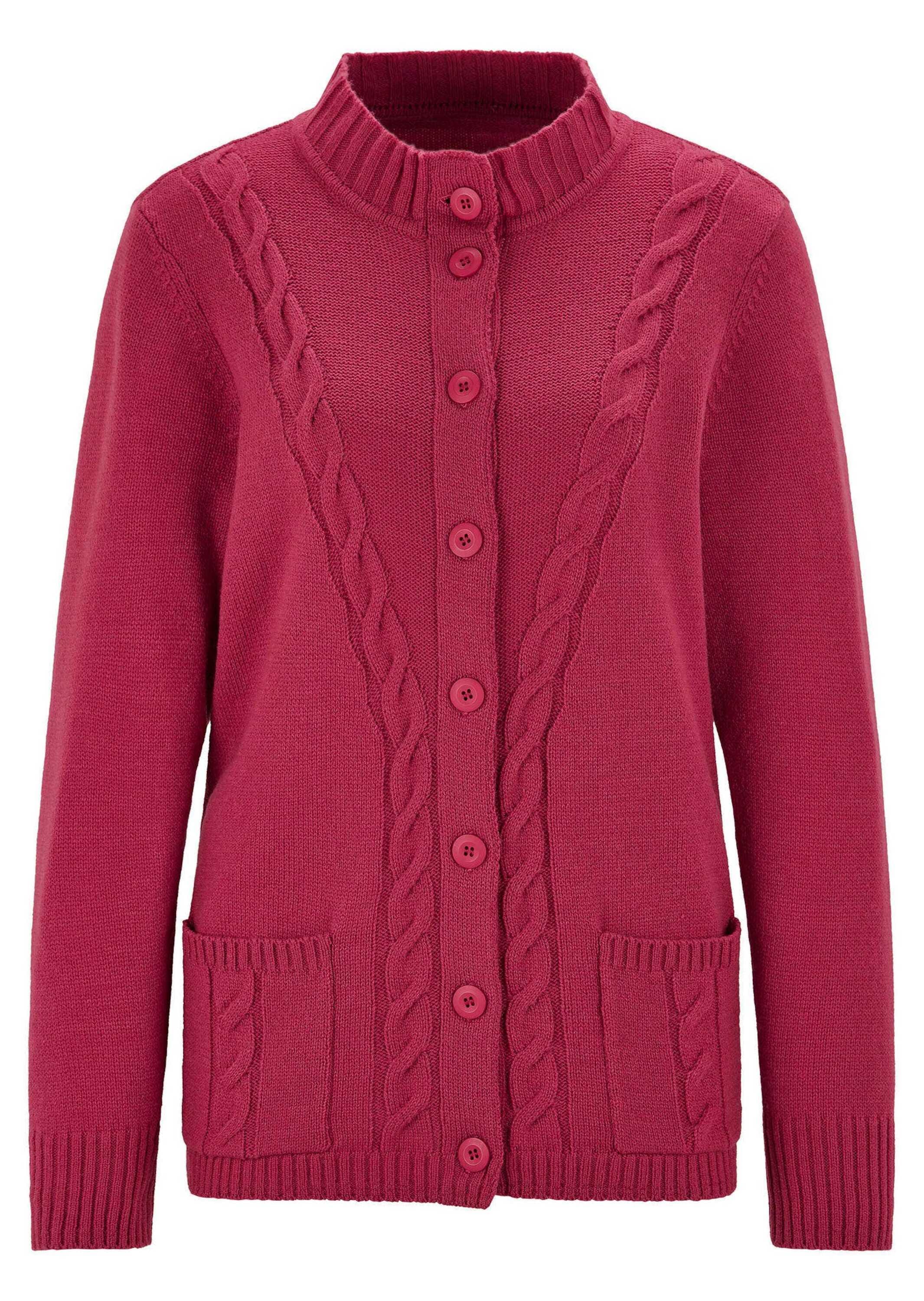 GOLDNER Strickjacke »Cardigan mit Zopfmuster« Zopfmuster im Vorderteilund aufgesetzte Taschen