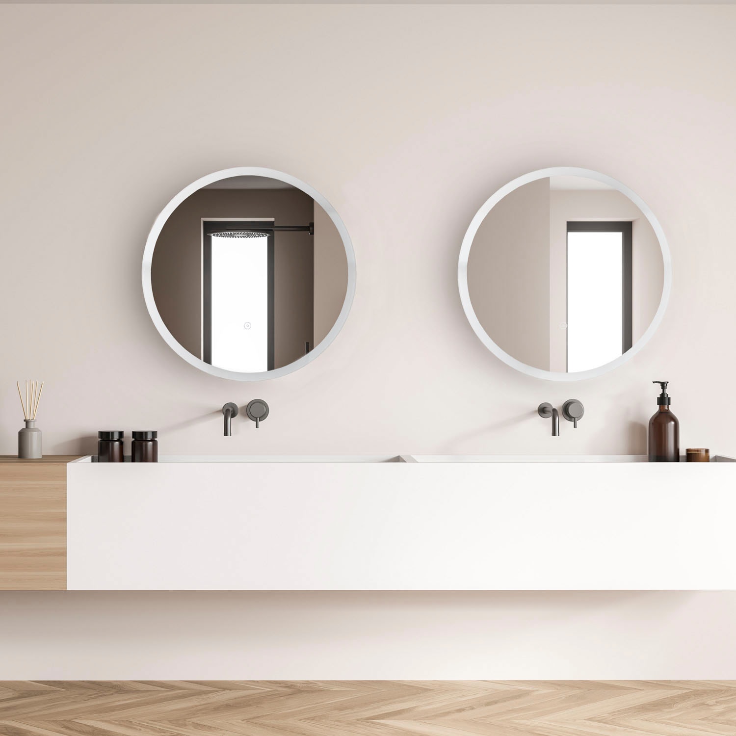 Paco Home Wandleuchte »DOROTHY«, Spiegel LED Backlight Rund 50cm Touch-Schalter Wandspiegel Modern