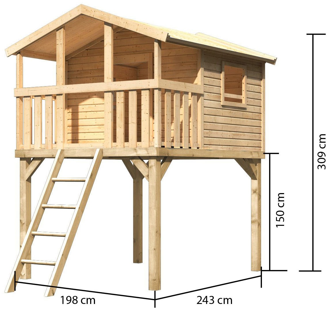 AKUBI Spielturm »Unfug«, BxTxH: 155x198x309 cm