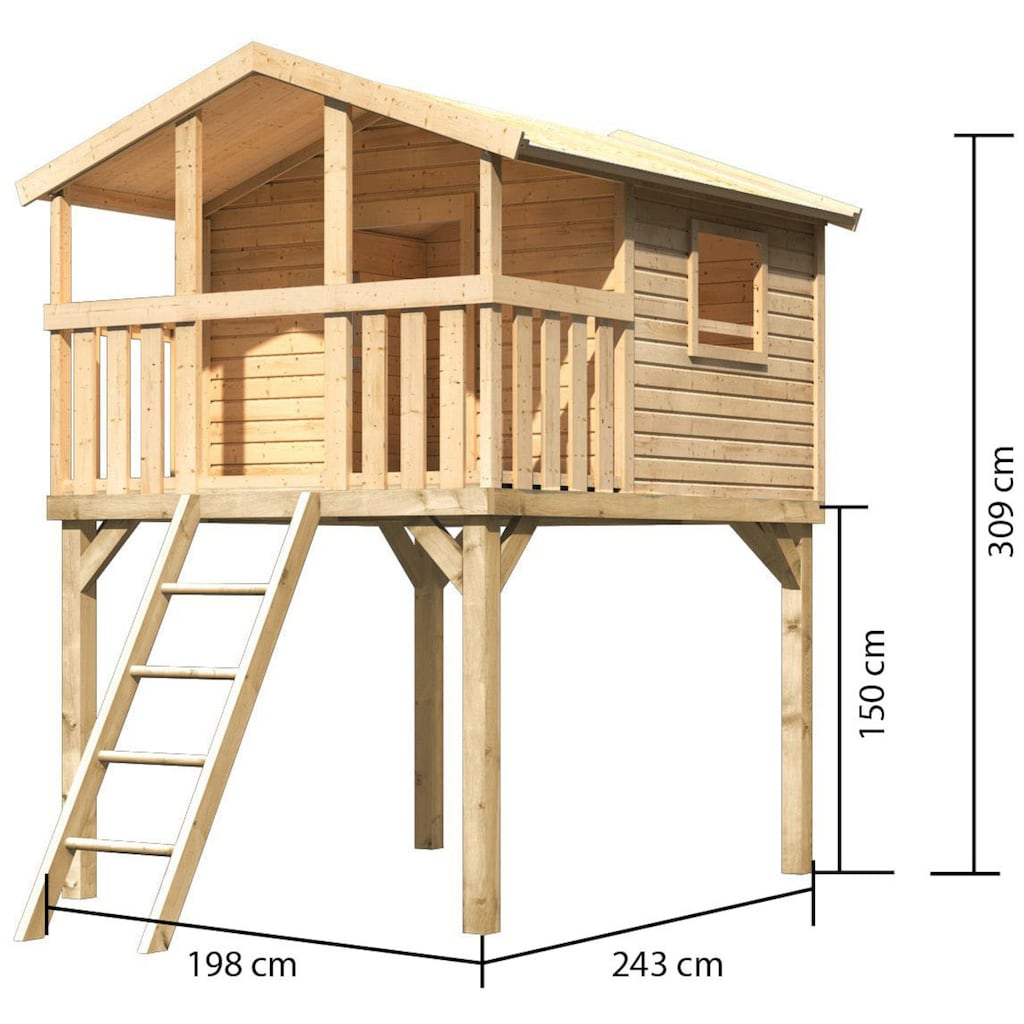 AKUBI Spielturm »Unfug«, BxTxH: 155x198x309 cm