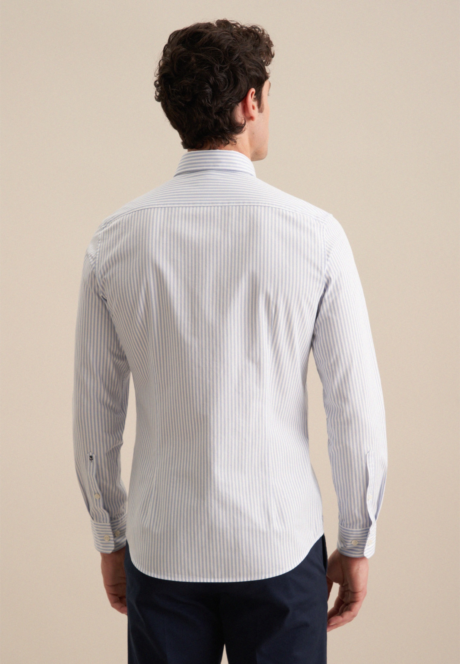 seidensticker Businesshemd »Schwarze Rose«, Slim Langarm Button-Down-Kragen Streifen