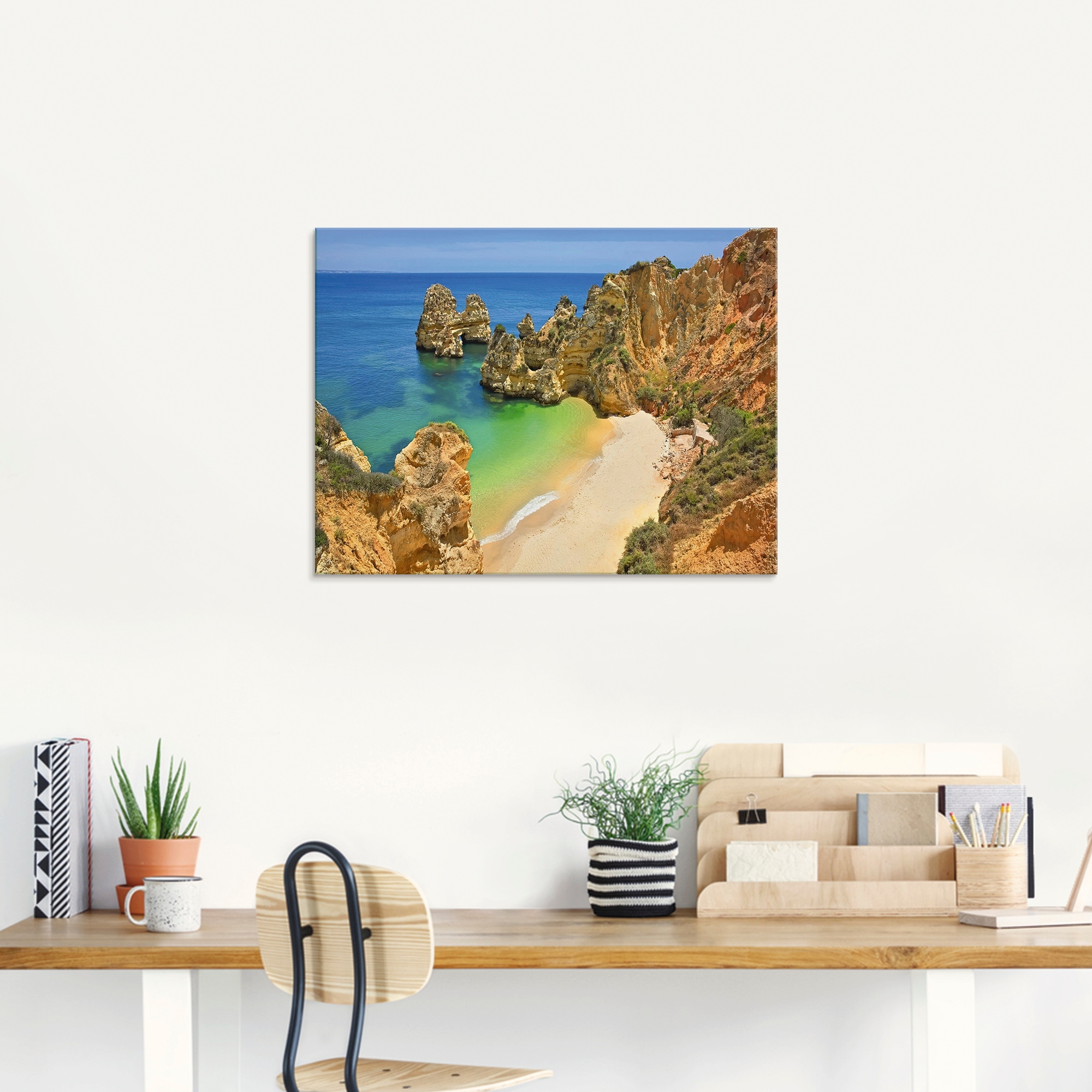 Artland Glasbild »Farbige Algarveküste«, Strand, (1 St.), in verschiedenen Größen