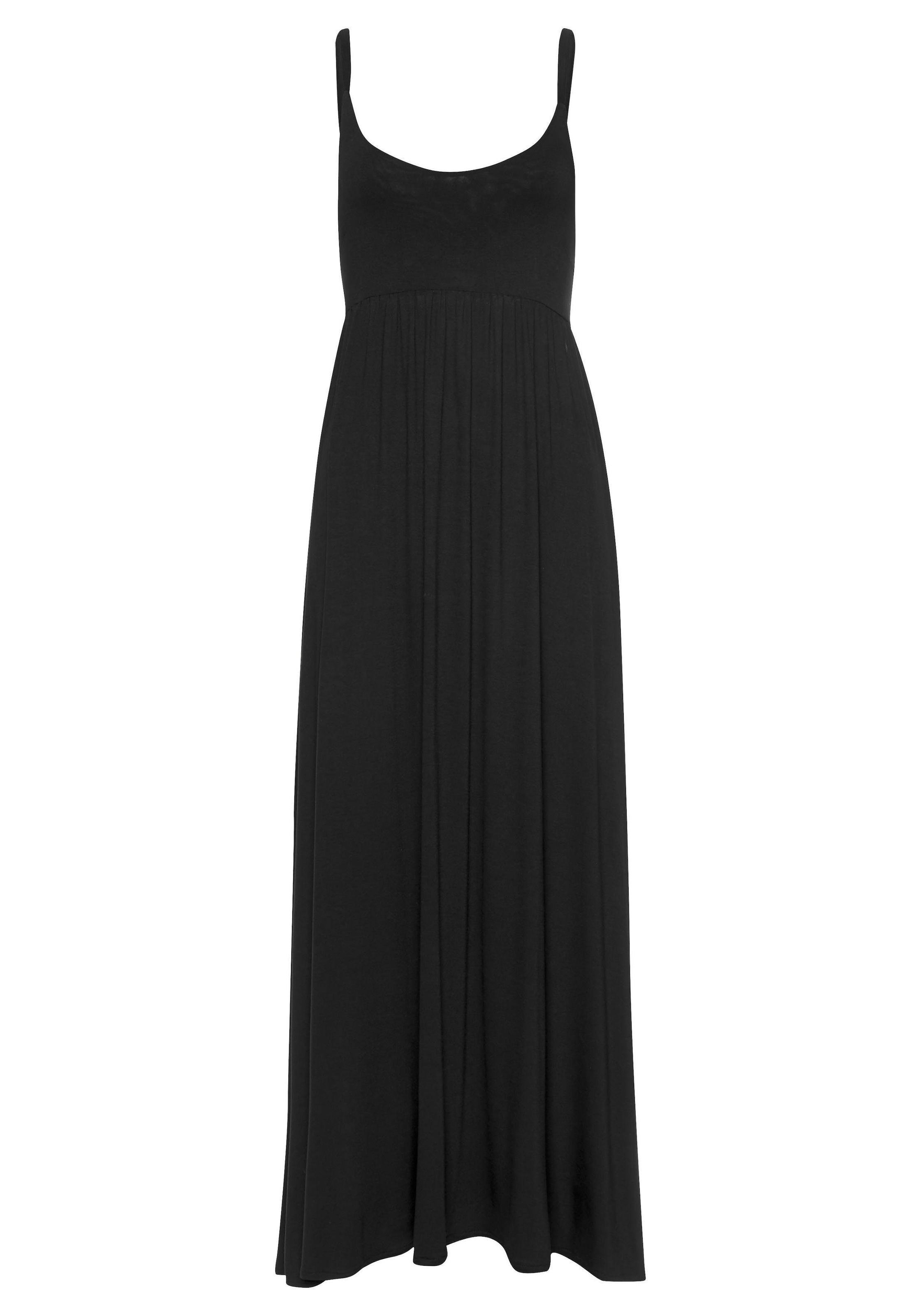 s.Oliver Maxikleid, mit tiefem Rückenausschnitt, Sommerkleid, Strandkleid, Basic