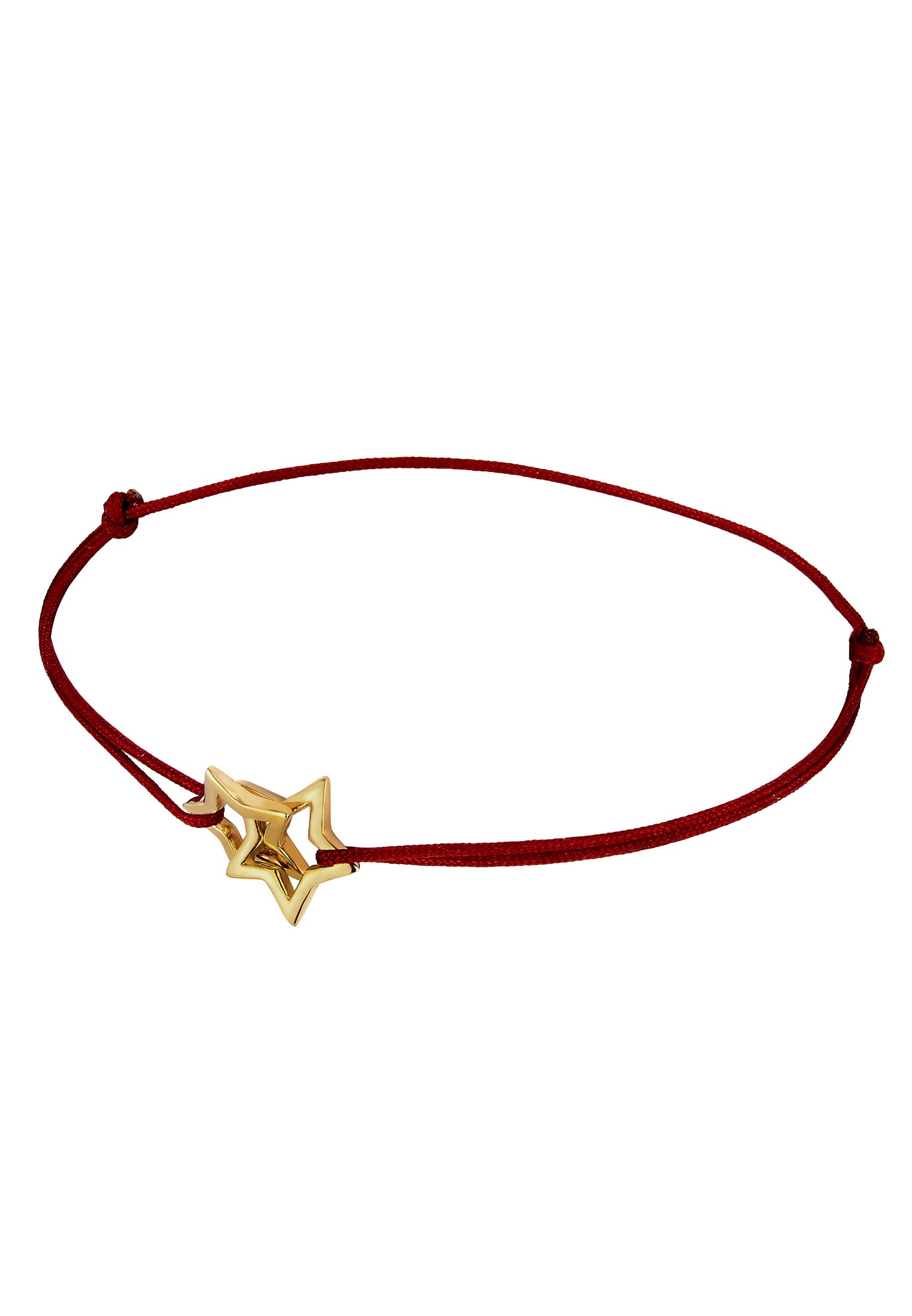 Elli Armkette »Armband Stern Nylon 925 Sterling Silber vergoldet«
