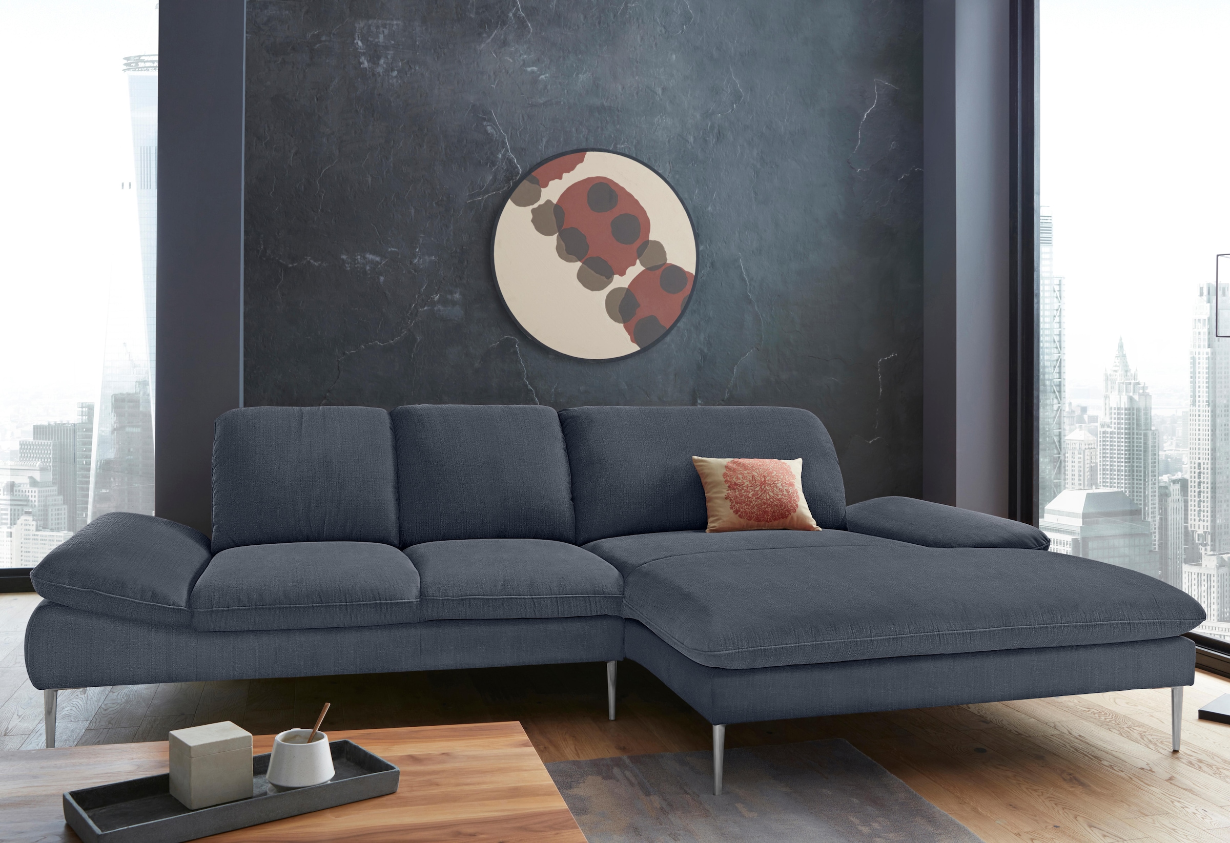 W.SCHILLIG Ecksofa »enjoy&MORE«, mit Sitztiefenverstellung, Füße Chrom glänzend, Breite 310 cm