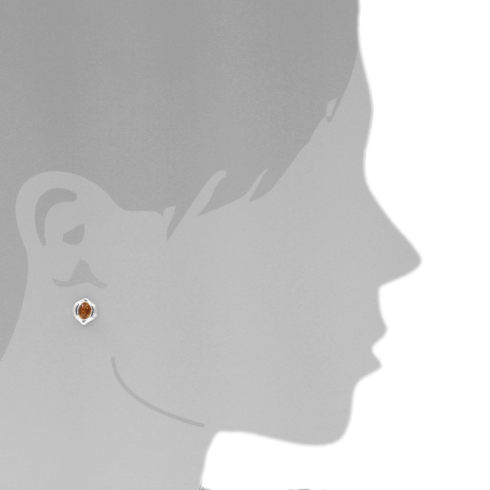 OSTSEE-SCHMUCK Paar Ohrstecker »- Helga - Silber 925/000 - Bernstein«